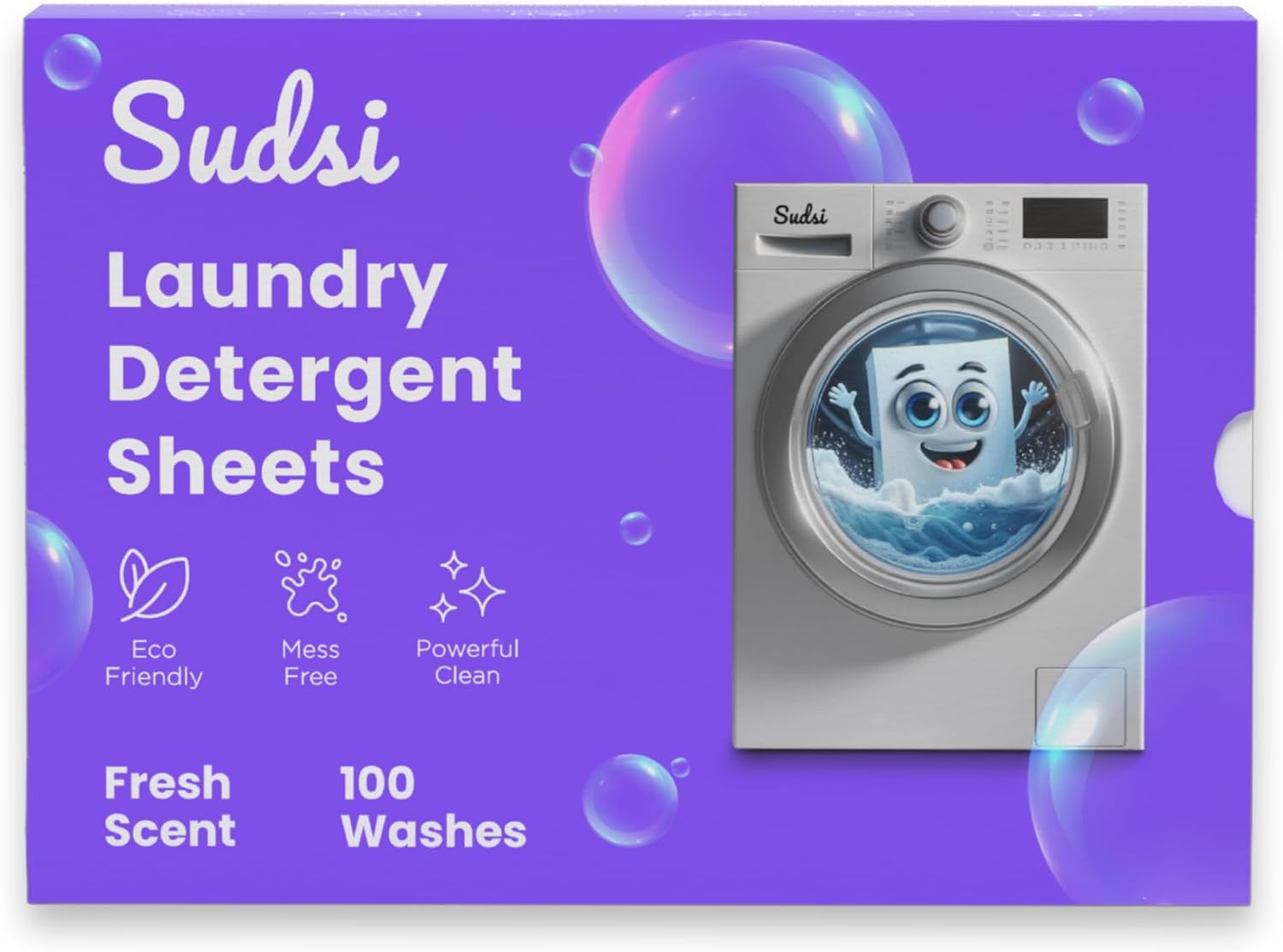 Laundry Detergent Sheets: 100 Washes, Ultra-Concentrated, Eco-Friendly, Plant-Based, Plastic-Free, Biodegradable with Enzyme Power, Ideal for Travel, Fresh Scent