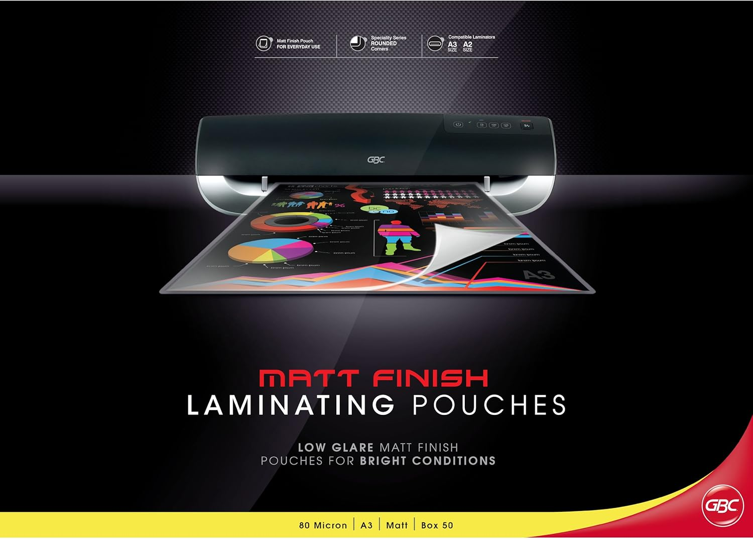 GBC BL80MA4MATTPK50 Laminating Pouch, A4 80 Micron PK50 MATT