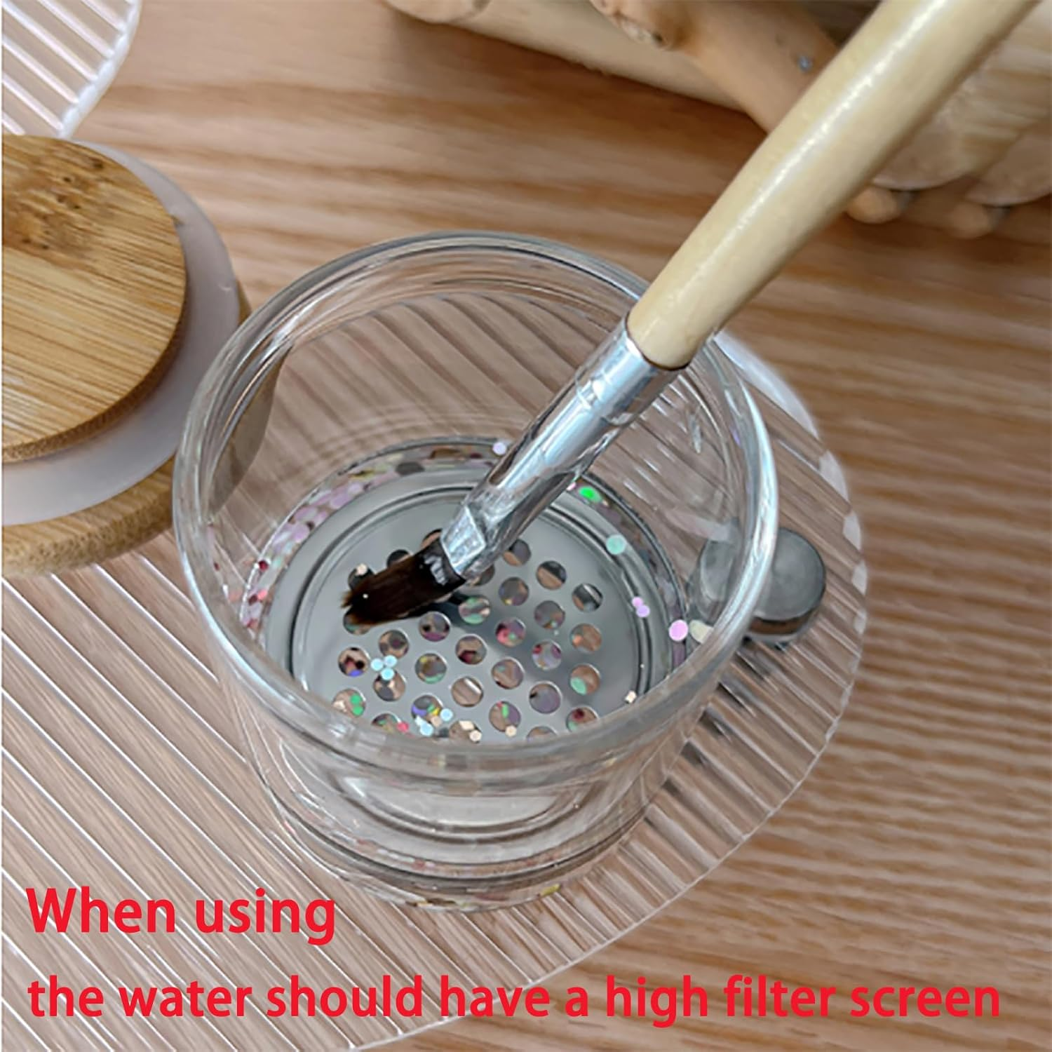 Nails Tips Art Acrylic Liquid Powder Removal Cup,Nail Glitter Pen Wash Cup,Nail Pen Wash Cup,Pen Washing Cup-The Cup to Remove Glitter and Glitter from a Nail Brush（1 Pack） image number 2