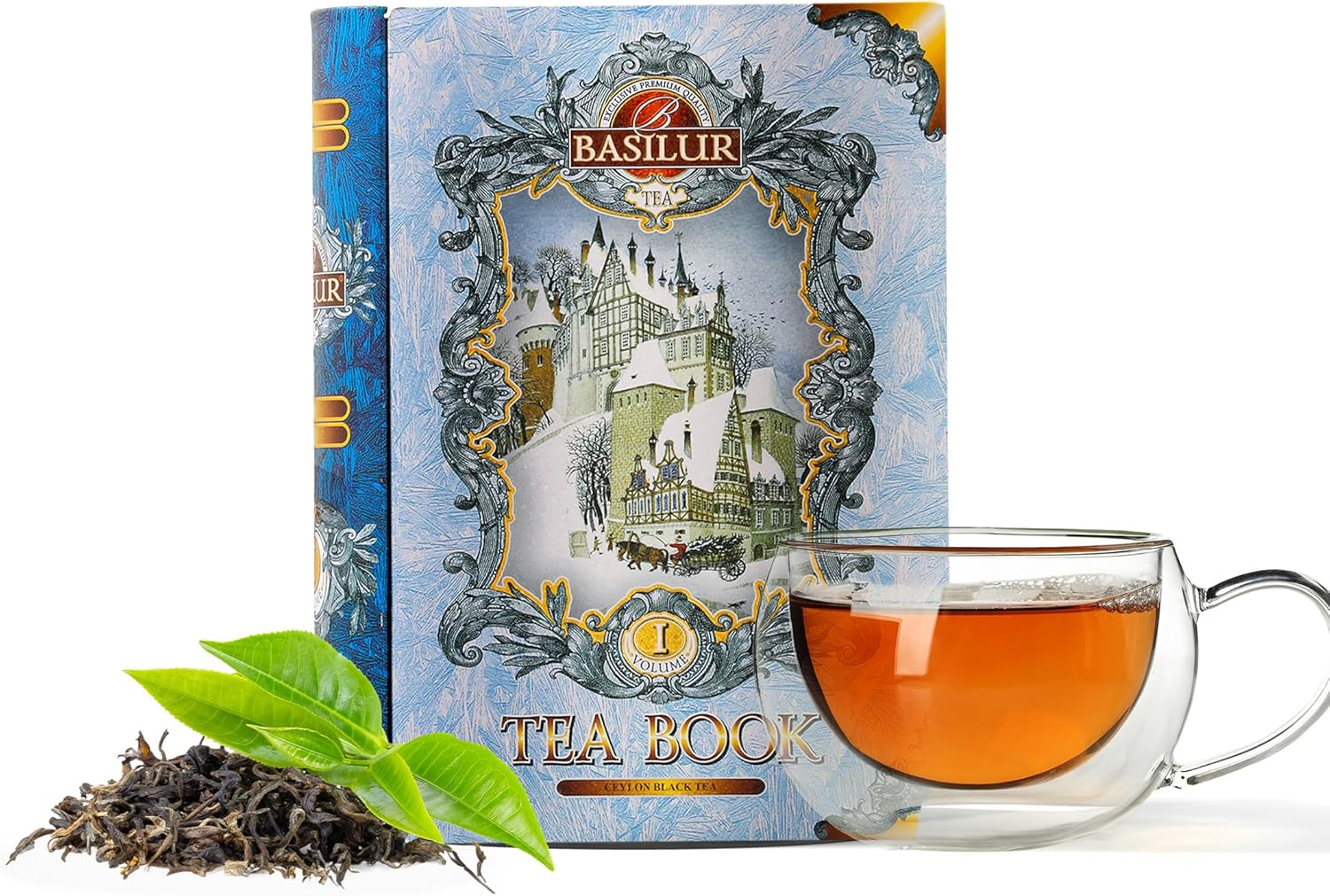Basilur Tea Book I - Black Tea with Blue Cornflower, Malva, & Jasmine Flowers - 100G Loose Leaf | Premium Ceylon Blend