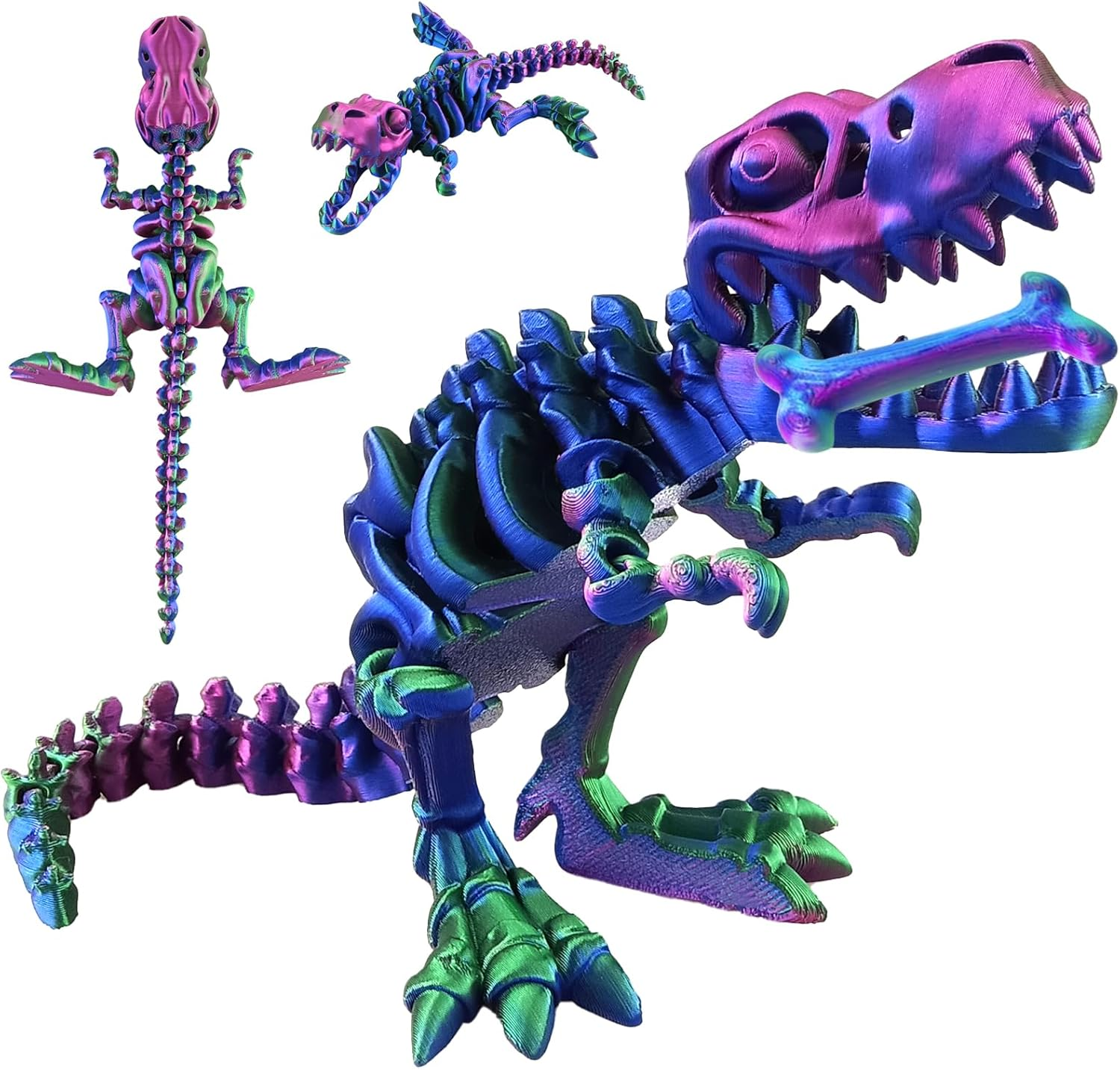 3D Printed Dinosaur Toy Bone, Skeleton Dinosaur Toy, Realistic Dragon Toy, Freestanding Collectible Figures, Fidget Toy for Autism/Adhd, Home Office Decoration image number 3