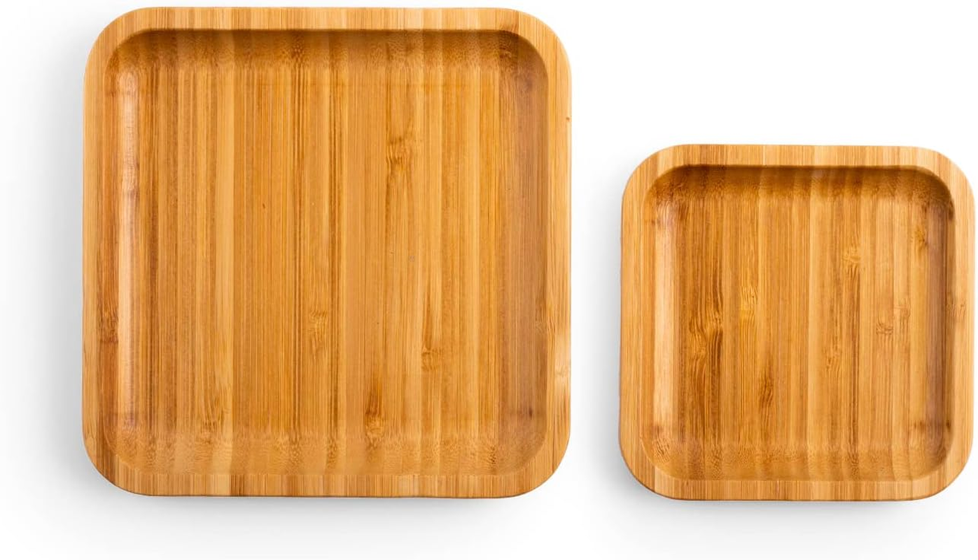 H&H Set 2 Piatti Bamboo Quadrati