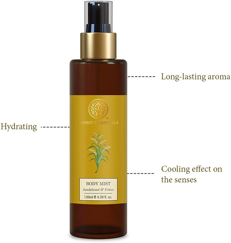 Forest Essentials Body Mist Sandalwood & Vetiver 130Ml image number 1