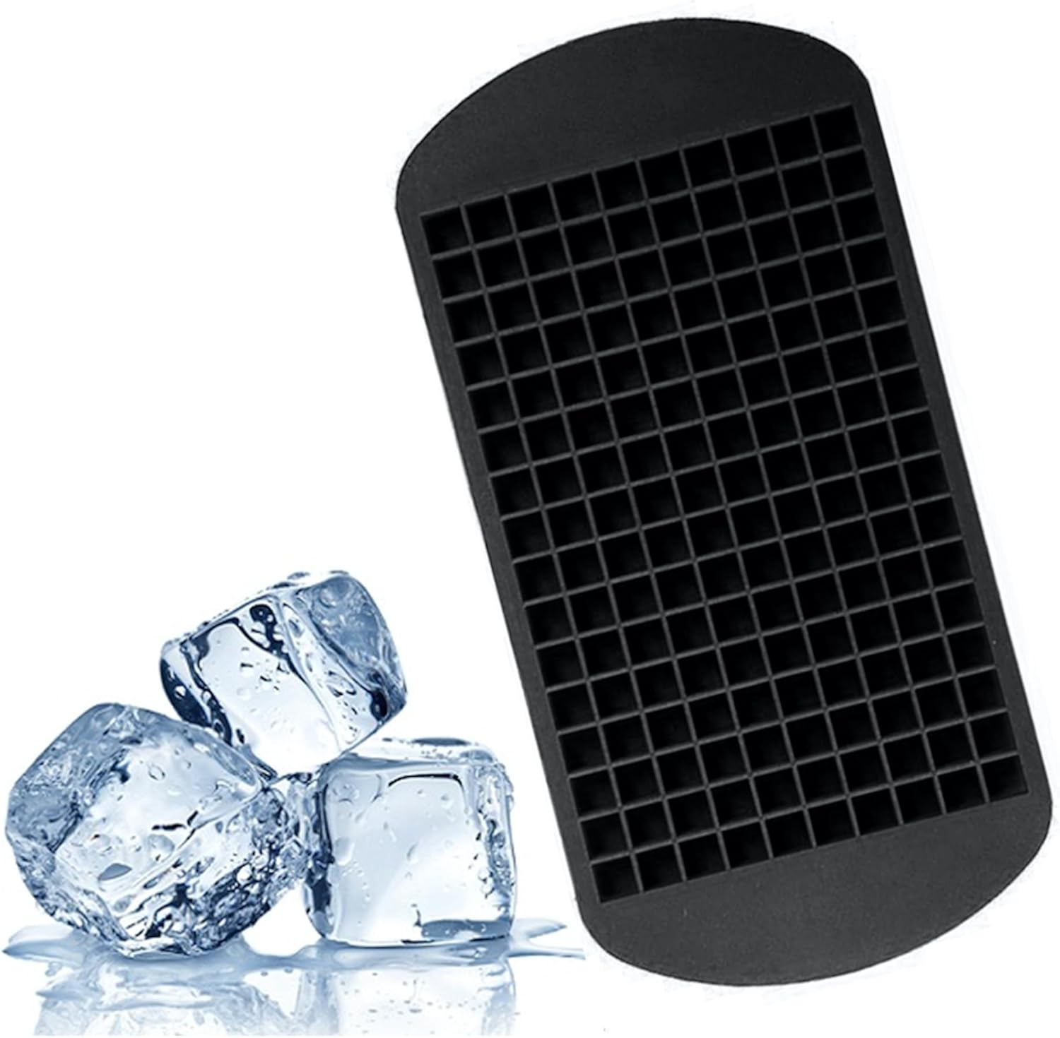 160 Small Ice Maker Tiny Ice Cube Tray Chocolate Mold Mould Maker for Barpartsr (Black)