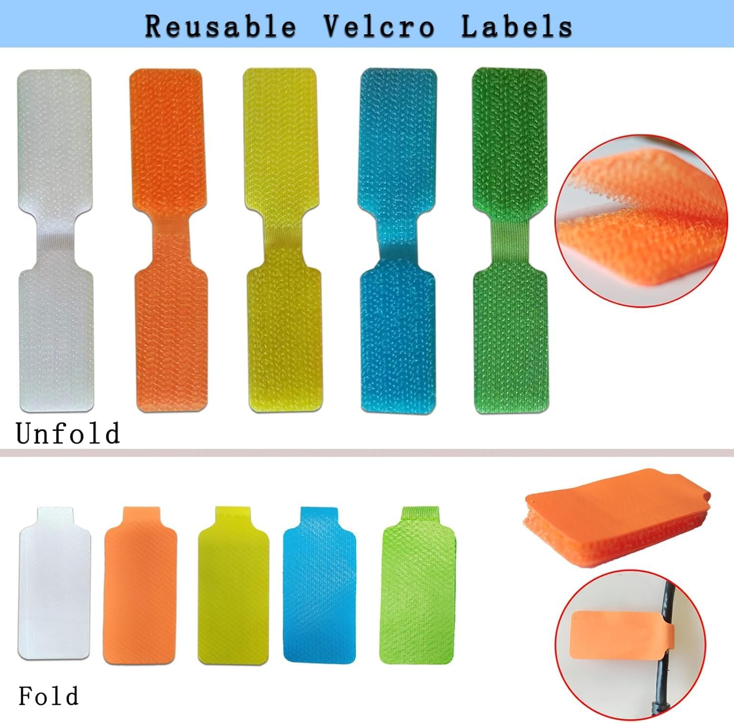 Write on Cord Labels - 20Pcs Writable Wire Tags, Nylon Cable Labels, Colorful Cord Tags for Organizing image number 2