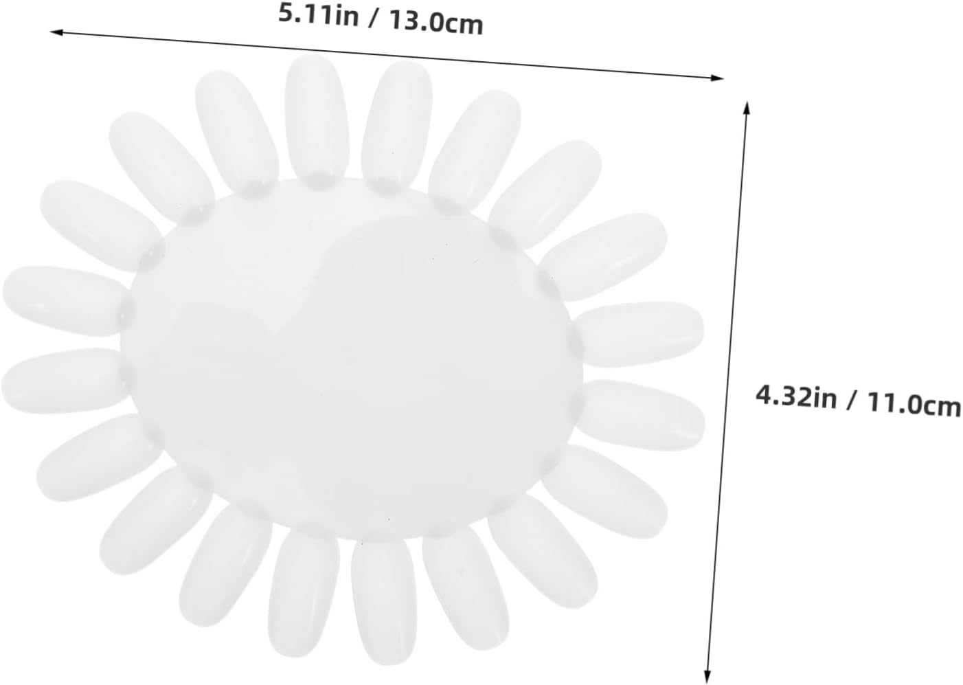 Beaupretty 10Pcs Sunflower Shaped Nail Art Display Wheels Beige Acrylic False Tips Practice Boards for Salon and Home Use Nail Polish Organizer image number 6