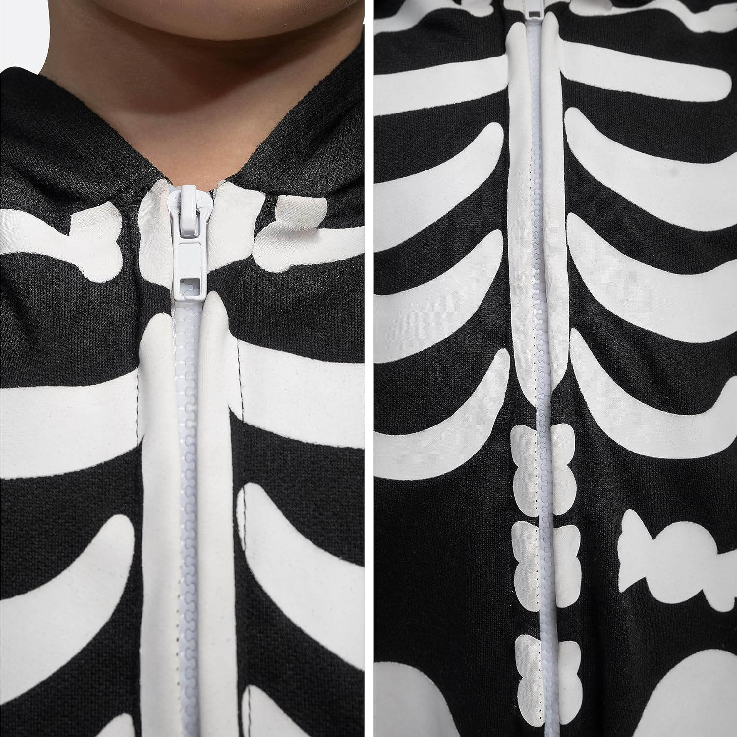 Spooktacular Creations Halloween Skeleton Costume Baby, Unisex Skeleton Jumpsuit for Toddler Halloween Dress up Costume Party image number 6