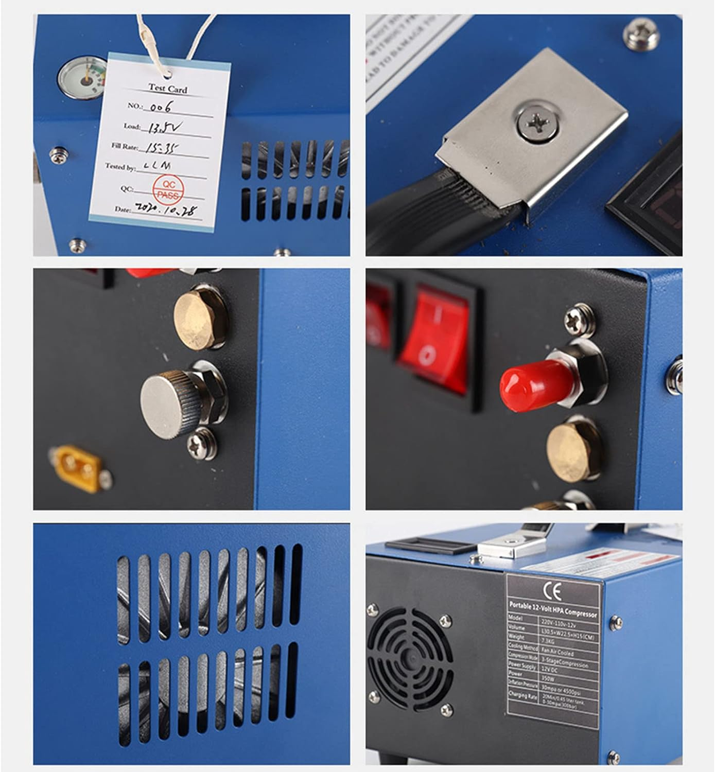 PCP Air Compressor, 4500Psi/30Mpa 300Bar 0.5L High Pressure PCP Compressor Pump Powered by Car 12V DC Portable Air Pump for Air Gun, Paintball, Tank, 300W Brushless Motor image number 1