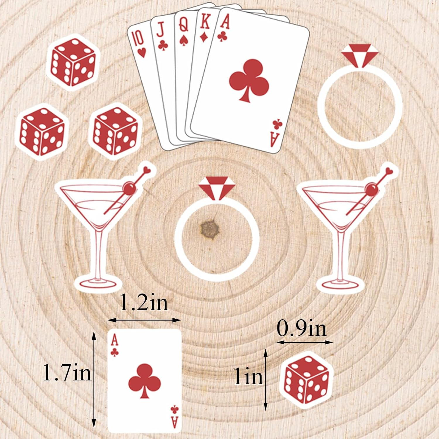 200Pcs Lucky in Love Bachelorette Confetti, Vegas Bachelorette Party Decorations, Las Vegas Shower Confetti,Casino Party Decor, Poker Dice Theme image number 4