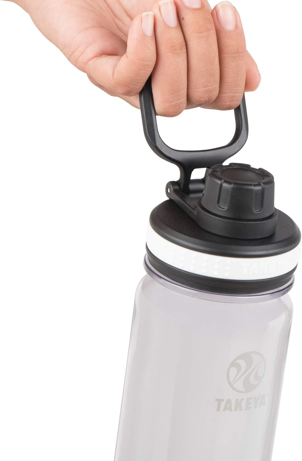 Takeya Premium Quality Tritan Plastic Sport Water Bottle with Spout Lid, BPA Free, 24 Ounce, Clear