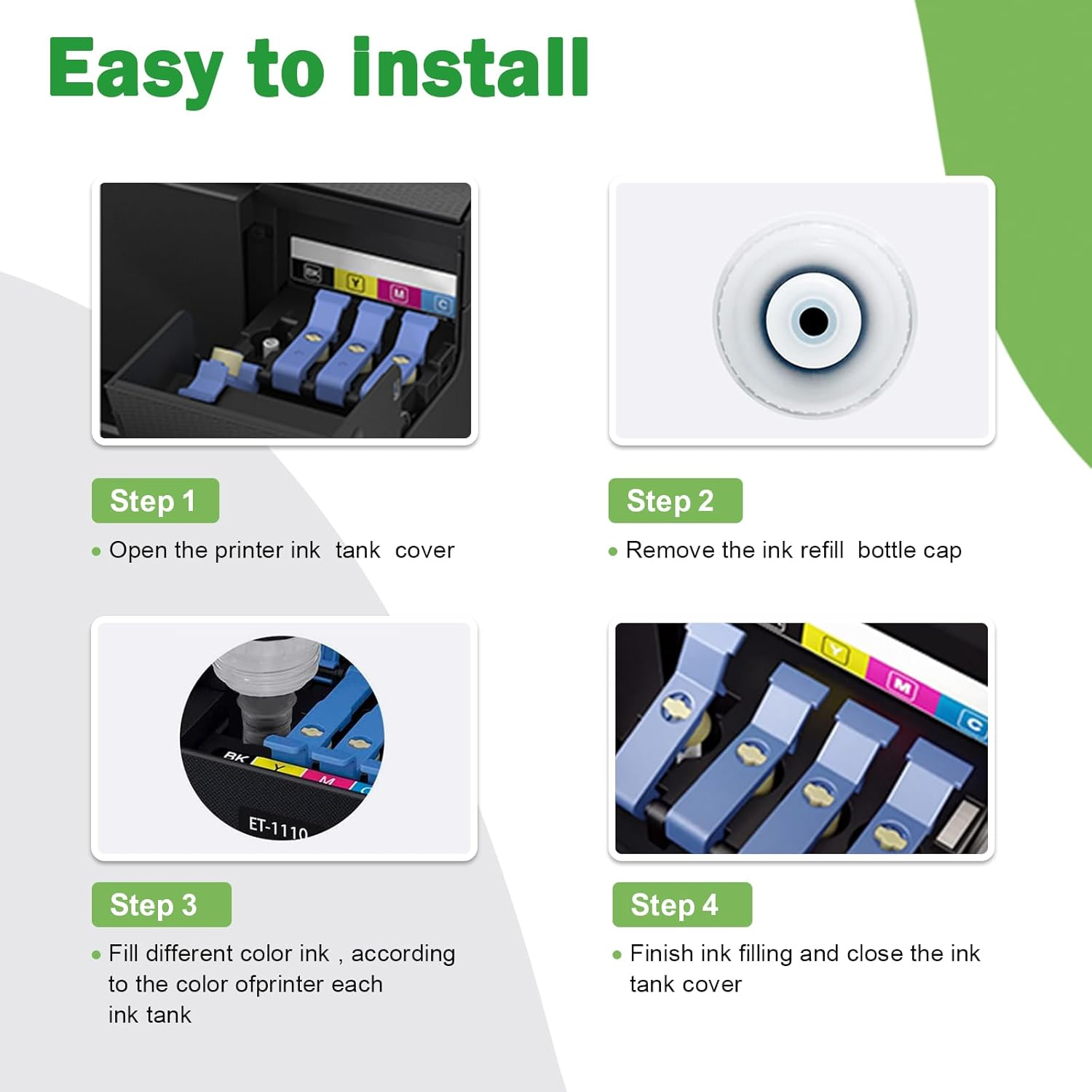 Greenark GI-61 Ink Bottle GI 61 Ink Replacement for Canon PIXMA G3620 G3625 G3630 G3660 G3670 G3675 G3680 G3690 G4670 G4680 (4Pack) image number 6