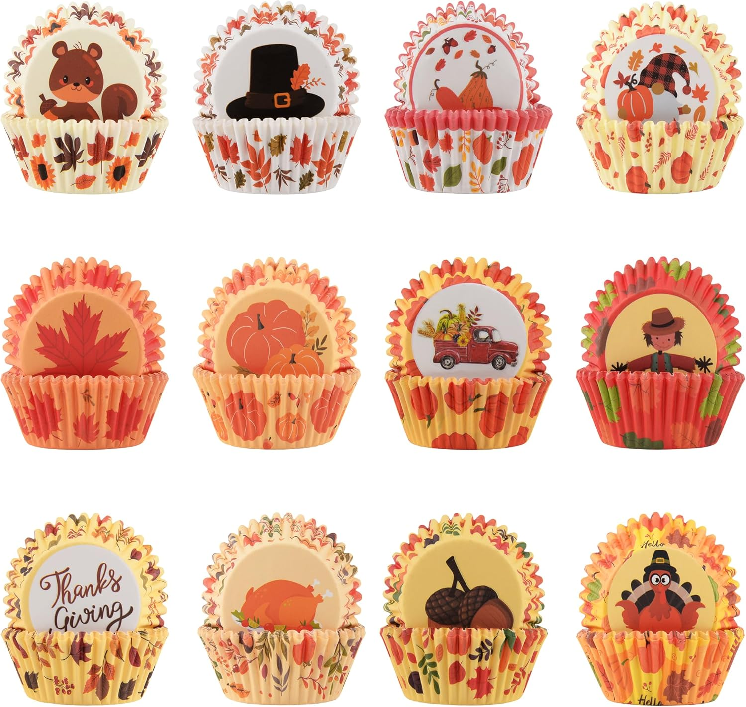 600 Pack Rainbow Cupcake Liners Cupcake Baking Cups Standard Size Rainbow Muffin Liners for Wedding Birthday Pride Party Candy Cake Decorations Supplies(12 Styles)