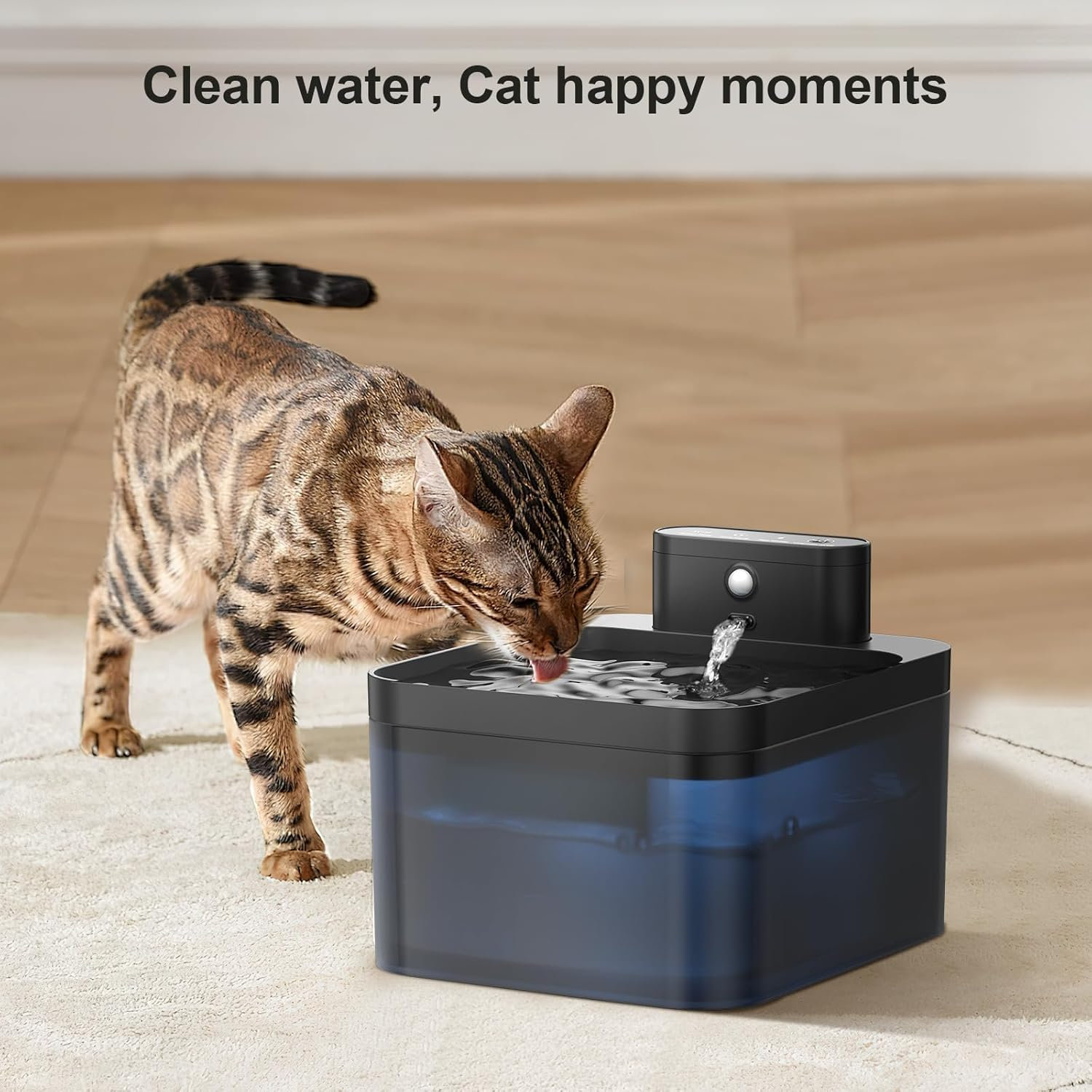 Vindox 2.5 L Cat Fountain Wireless Filter and 6 Activated Carbon Ion Exchange Resin Filter and 6 Pieces Pump Foam Filter image number 4