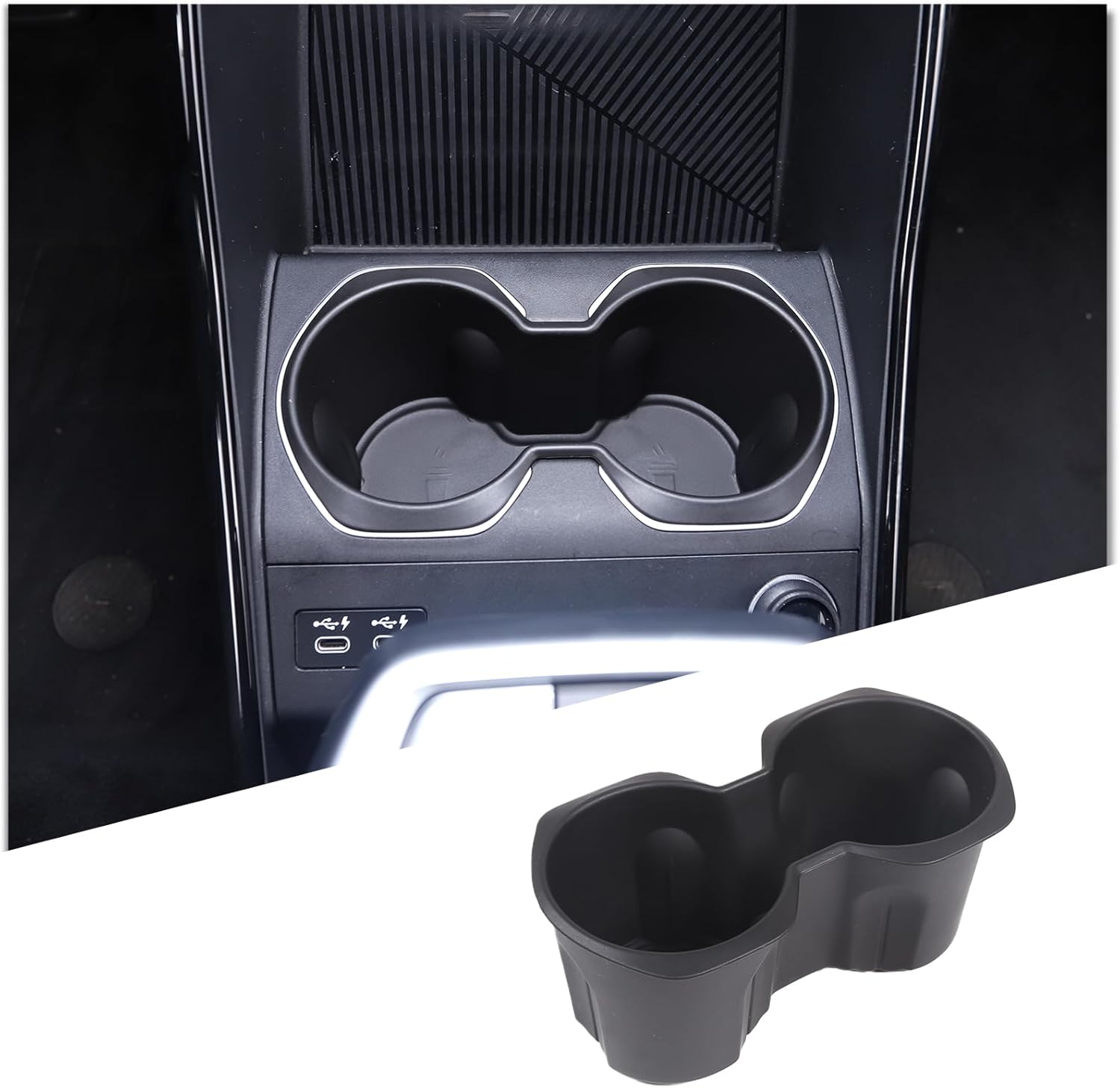 Centre Console Water Cup Holder Bottle Holder Storage Box for B@-MW X1 U11 2023 2024 2025, Shockproof Sturdy Cup Holder Insert, Practical Silicone Car Accessories image number 2