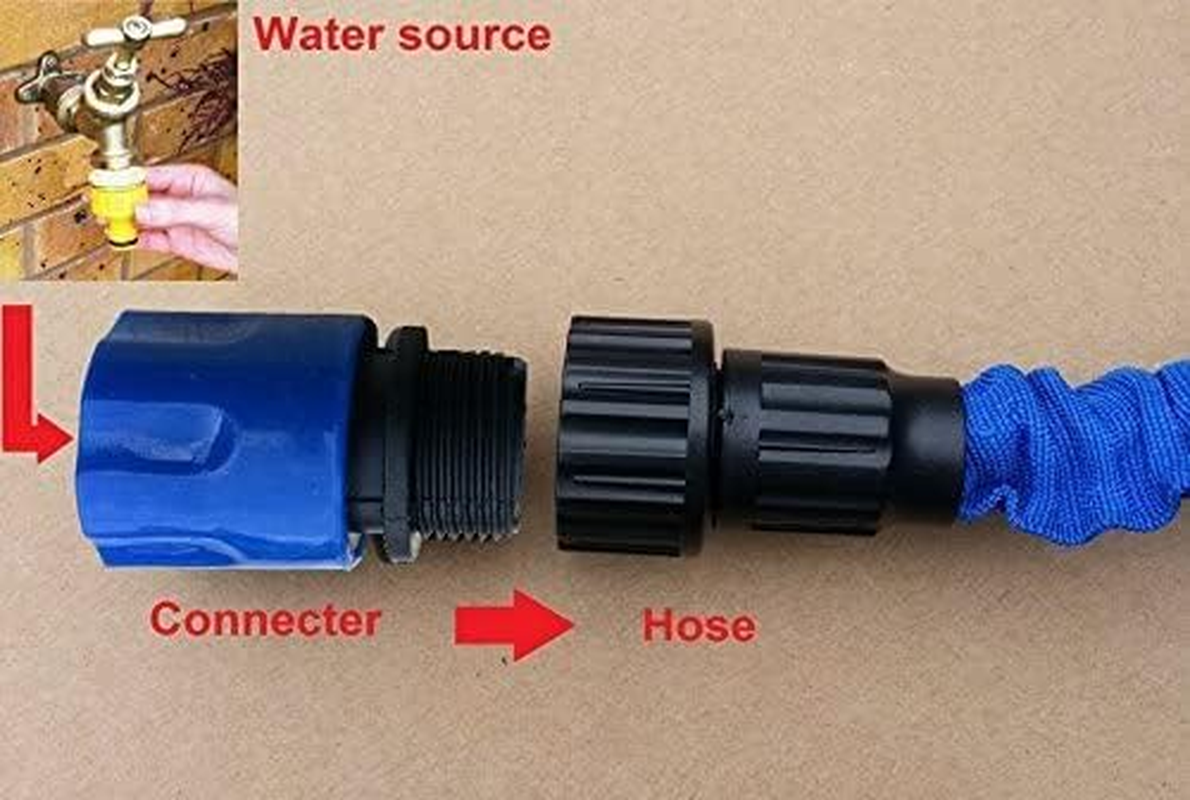 Garden Expandable Stretch Hose Adaptors Connector Quick Connect Tap and Spray image number 4