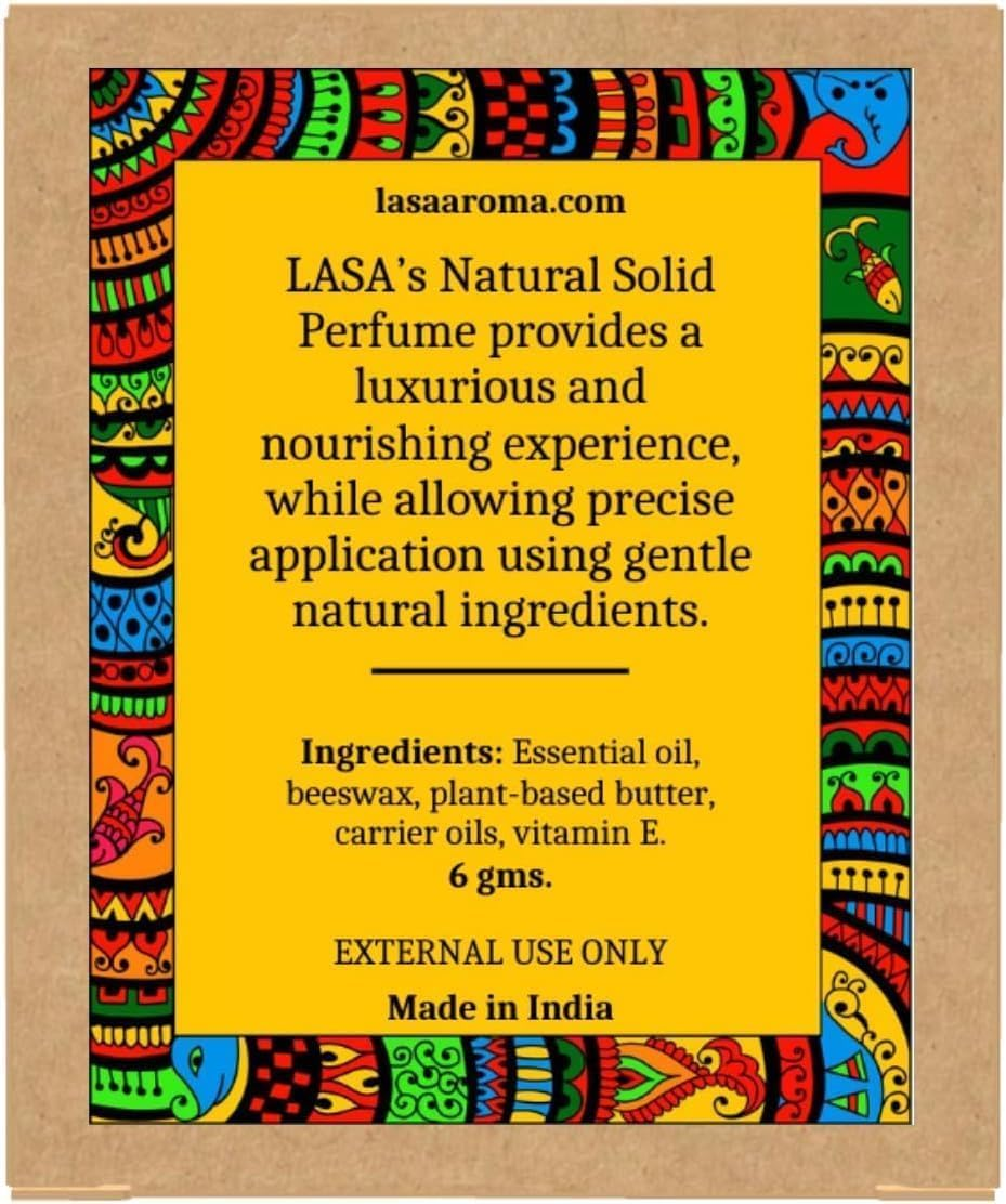 Natural Solid Wax Perfume Lotus Long Lasting Fragrance Body Attar in Wooden Jar for Mens and Womens- 6 Gm, (Pack of 1) image number 1