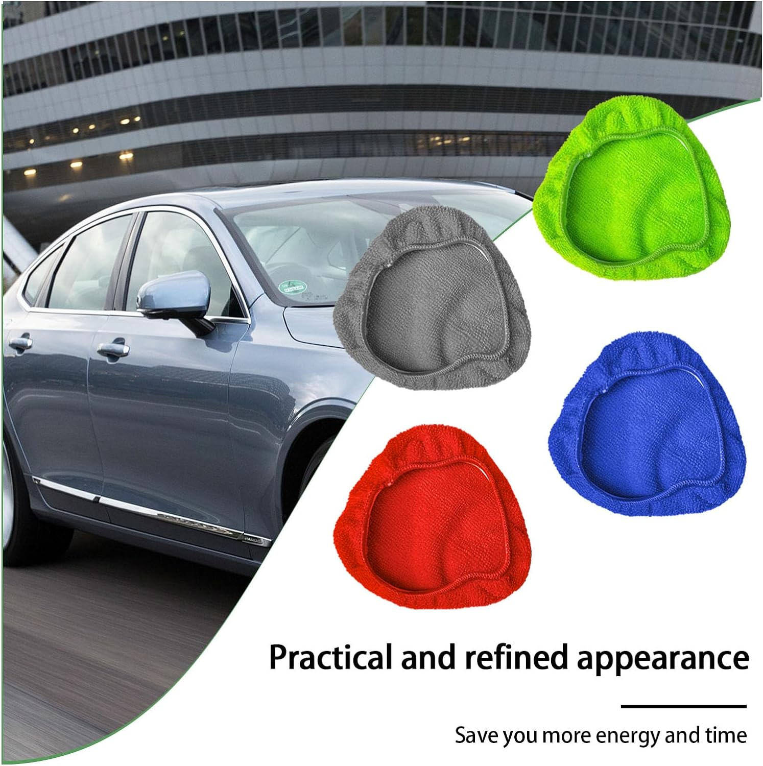 Ziciner 8 PCS Car Care Microfiber Cloths for Windshield Cleaner, Replaced Microfiber Pads Cover Kit, Car Windshield Cleaning Tool Bonnets, Interior Auto Window Cleaner Washing Pads (8 PCS) image number 2