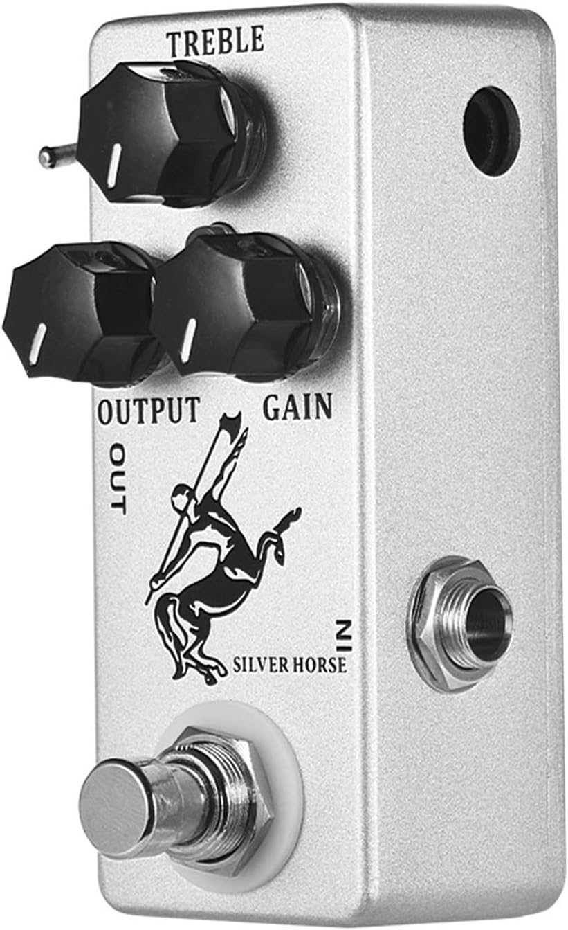 Overdrive Effect Pedal, Silver Horse Overdrive Boost Guitar Effect Pedal Full Metal Shell True Bypass image number 3