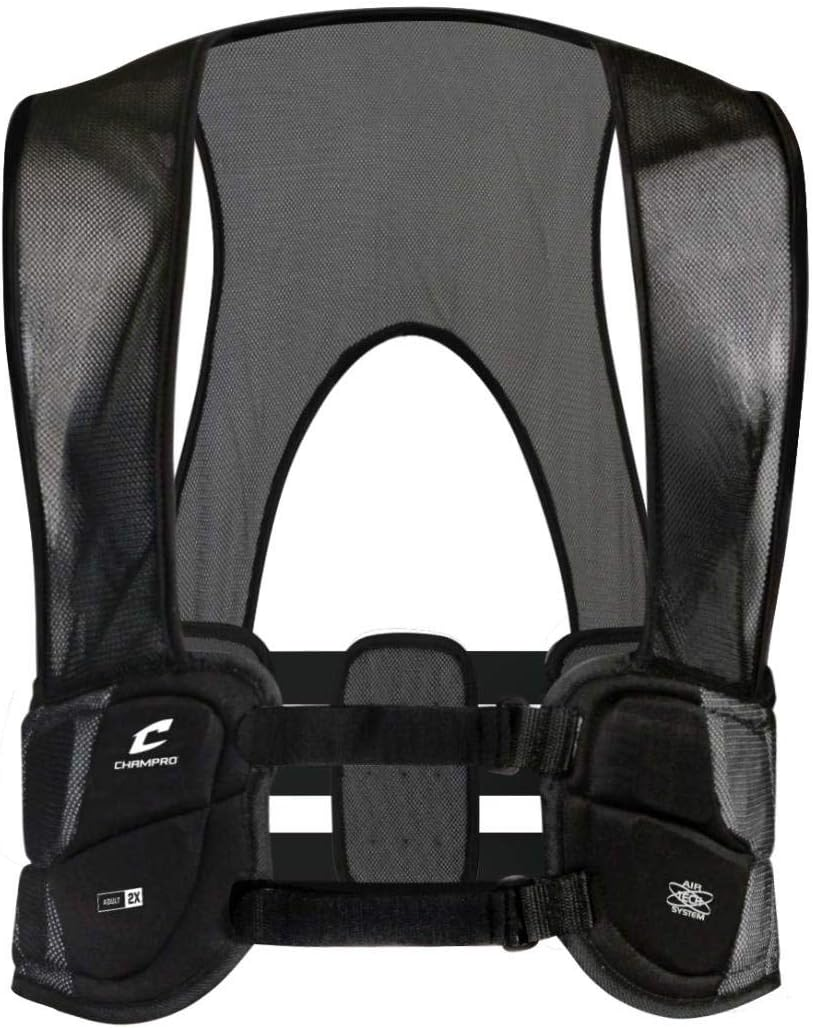 CHAMPRO Air Tech 3 Adult Football Rib Vest with Padded Rib Plate Guards and Tail Pad