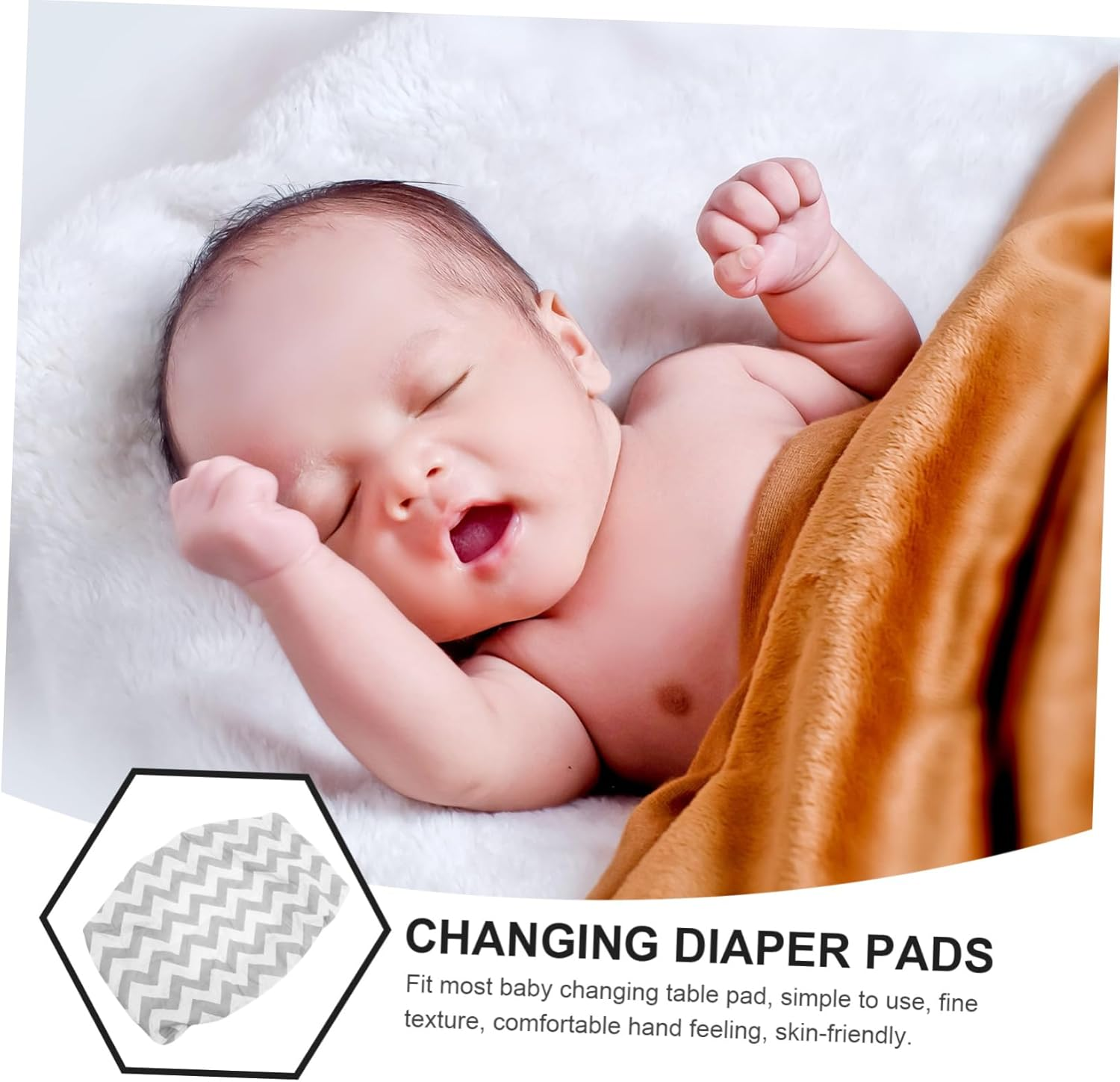 Baby Changing Pad Cover for Boys Washable Cotton Muslin Removable Changing Table Sheet Gray Wave Pattern for Newborn Care image number 4