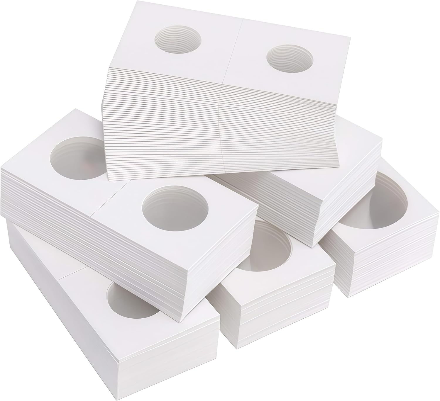 FRIMOONY Cardboard Coin Holders, 300 Pieces, 6 Sizes, 2X2 Inch Flip Assortment for Coin Collection image number 2