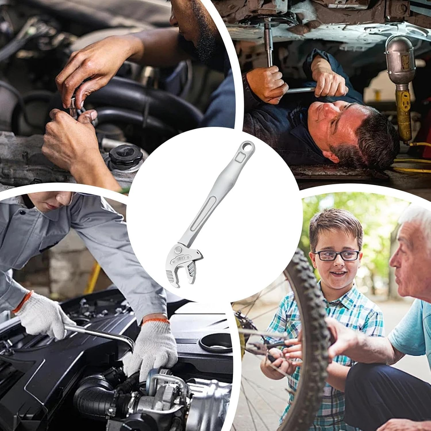 Adjustable Wrenches - Heavy Duty Pliers Self-Locking - Adjustable Pipe Wrench - for Torque Pipe Mechanic Automotive Plumbing Car image number 2