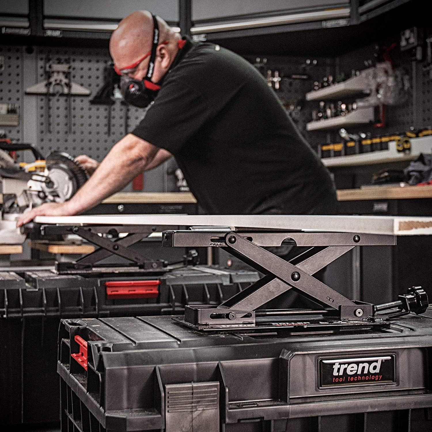 Trend Set of 2 Adjustable Miter Saw Roller Stand, 140 Lbs Capacity and Height Adjustment from 2 Inches to 6.3 Inches, R/STAND/A/2 image number 2