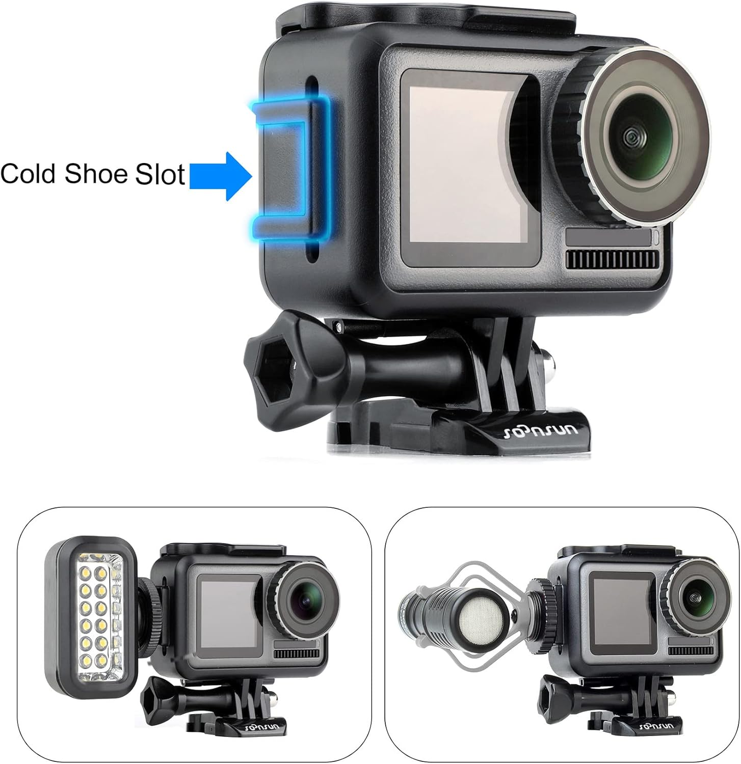 SOONSUN Frame Case and Screen Protector for DJI Osmo Action 1, Skeleton Protective Housing Frame Shell Cage Vlogging Photography for DJI Osmo Action image number 1