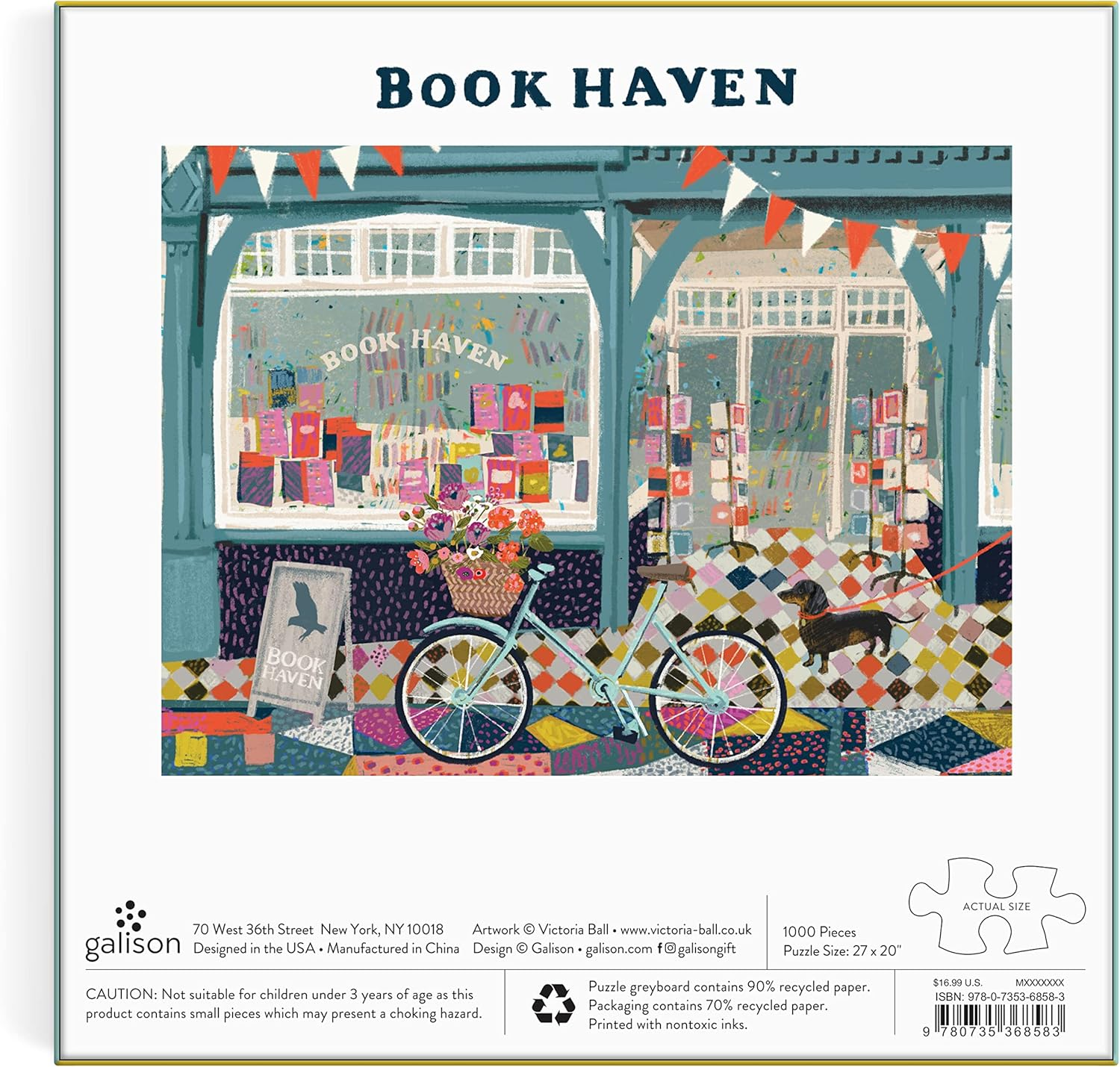 Book Haven Puzzle in Square Box: 1000 Piece image number 3