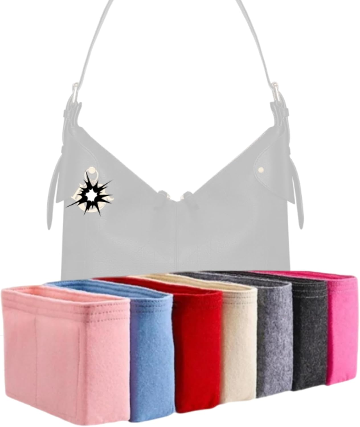 Xoppia Bag Organizer Compatible with Dior Small Voyage Bag. Felt Insert Liner for Women Tote Handbag.(Style B, Brown)