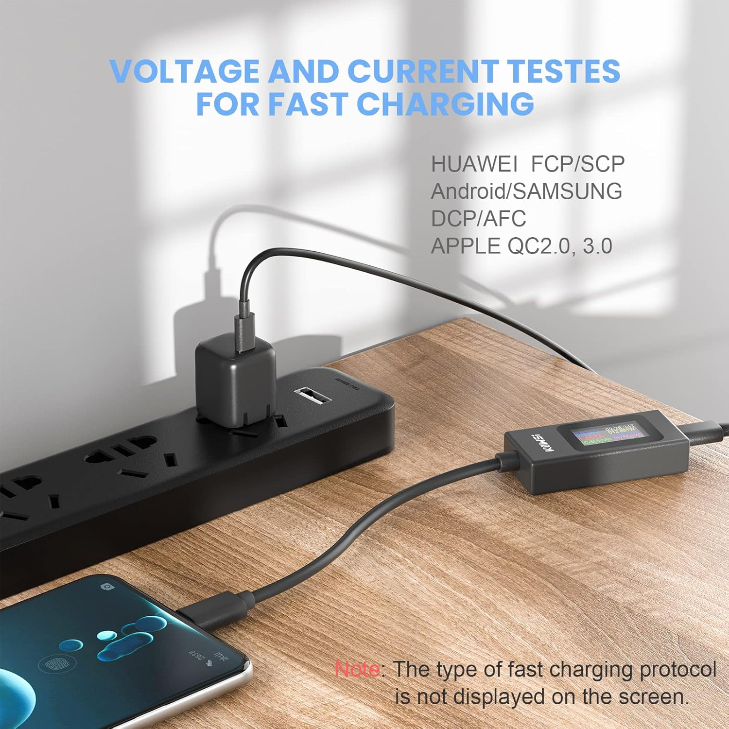 YOJOCK USB C Tester Power Meter 4-30V 0-6.5A Voltage and Current Tester Meter, USB Capacity, Temperature, Working Time Ammeter Voltmeter Power Bank Charger Detector image number 3