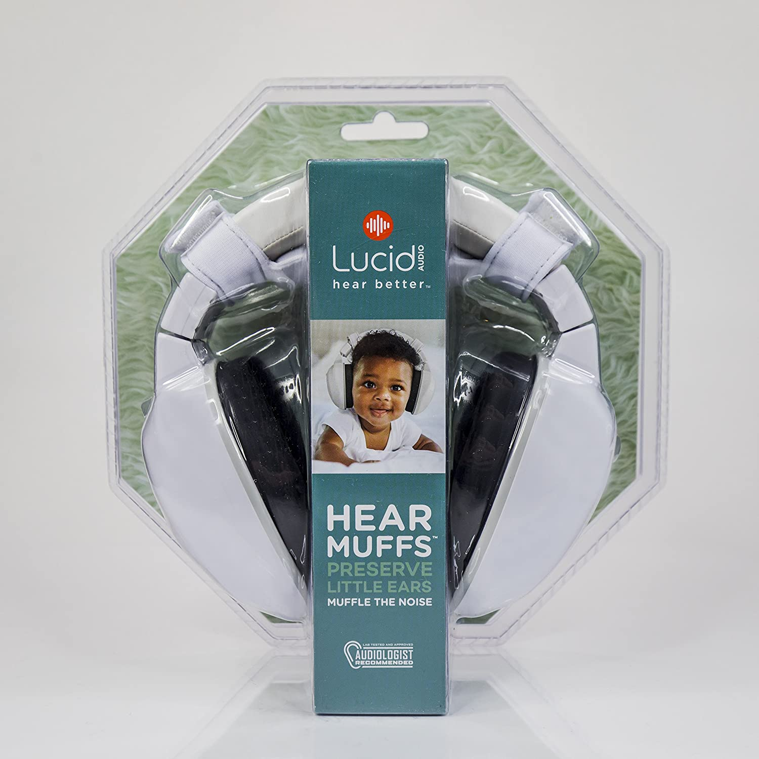 Lucid Audio Hearmuffs Baby Hearing Protection (Over-The-Ear Sound Protection Ear Muffs Infant/Toddler/Child), One Size, White - Pink image number 7