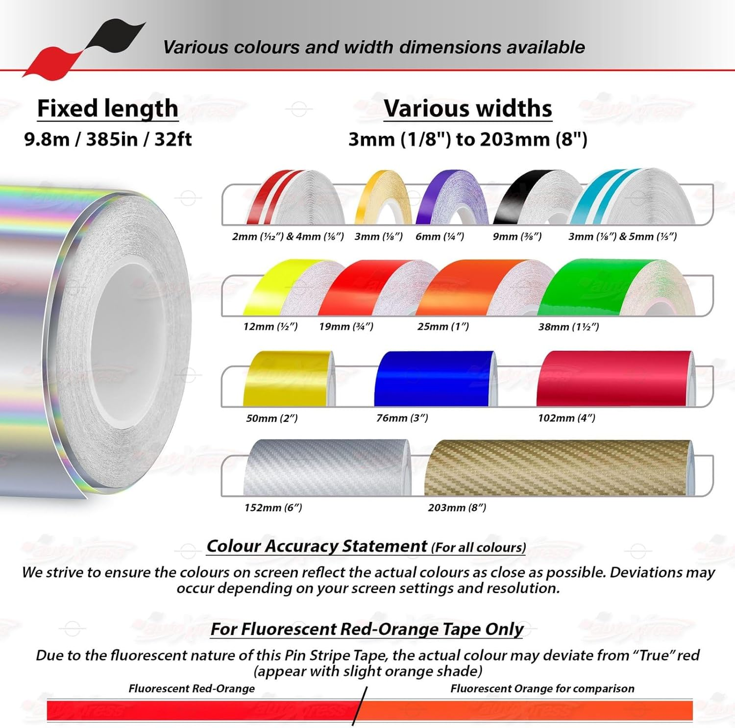 Chrome Silver Self-Adhesive Vinyl Pin Stripe Roll Decal Sticker Tape 9.80M 32Ft - 3Mm | 1/8", Universally Compatible for Cars, Trucks, Vans, Motorcycles, Bikes, Arts & Crafts image number 4