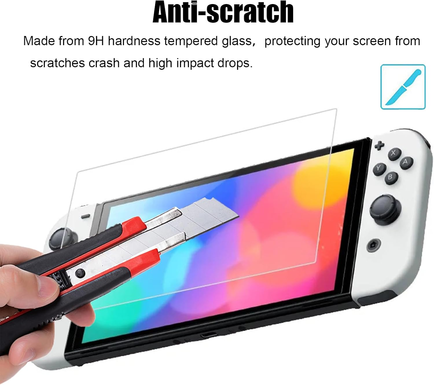 Vonzuda 3 Pack Screen Protector for Nintendo Switch OLED Model 2021, Ultra HD Tempered Glass Screen Protector Compatible with Nintendo Switch OLED 7 Inch (3) image number 1