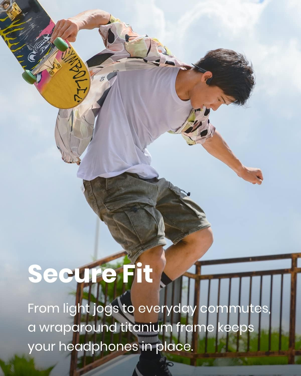 Shokz Openmove Bluetooth Wireless Headphones with Mic, Bone Conduction Wireless Headset with 6H Playtime, IP55 Waterproof Sports Headphones for Running, Workout, Cycling (Slate Grey) image number 2