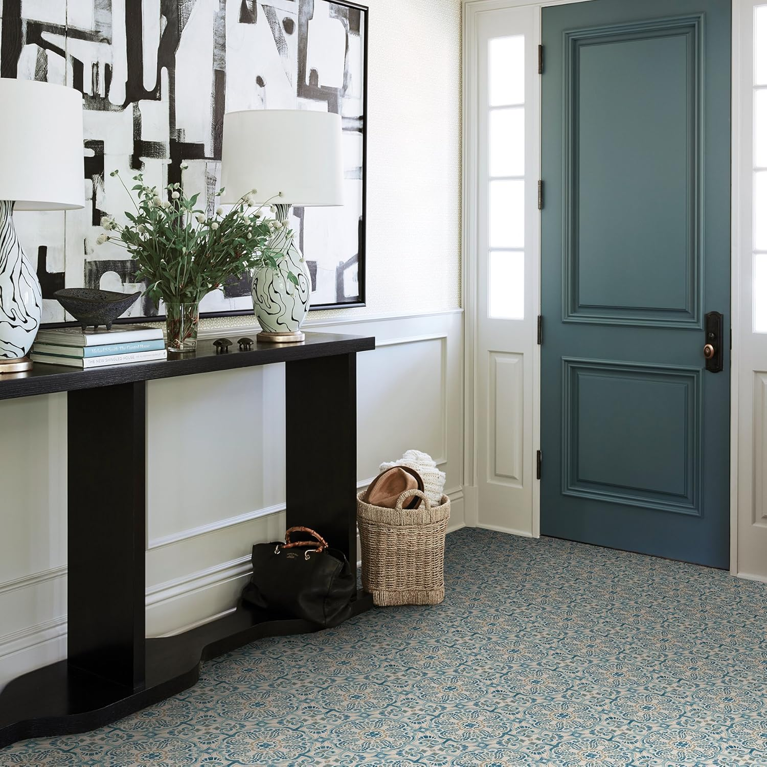 Floorpops FP2477 Fontaine Peel & Stick Floor Tiles, Blue