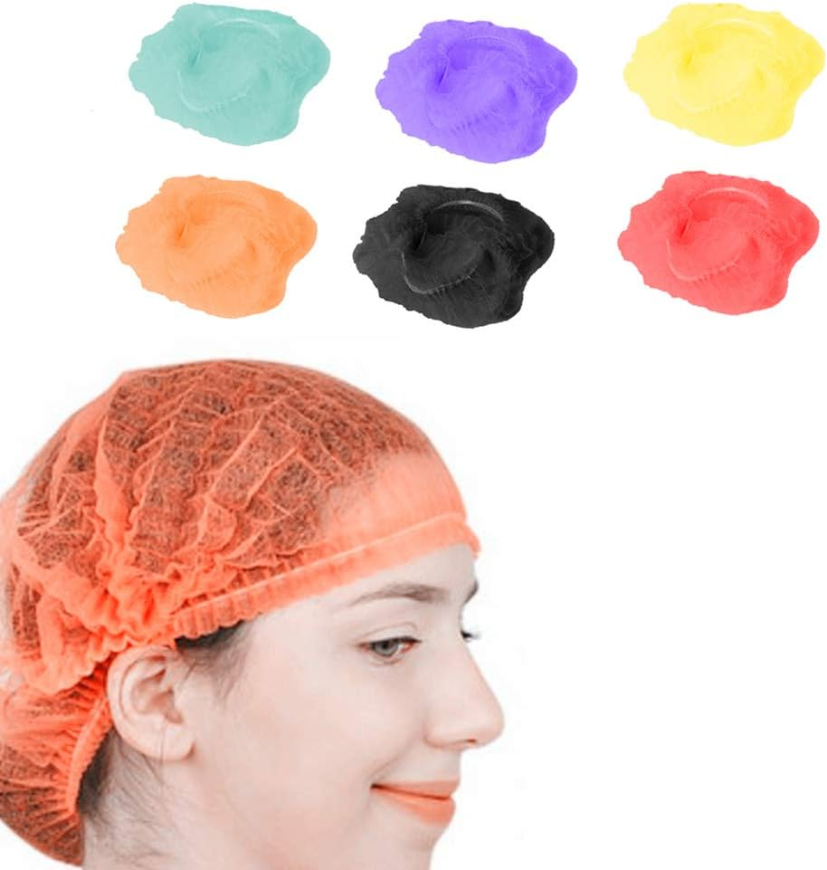 Yotijar 100X Disposable Hair Net Cap Elastic anti Dust Hats - Black, 21Inch image number 3
