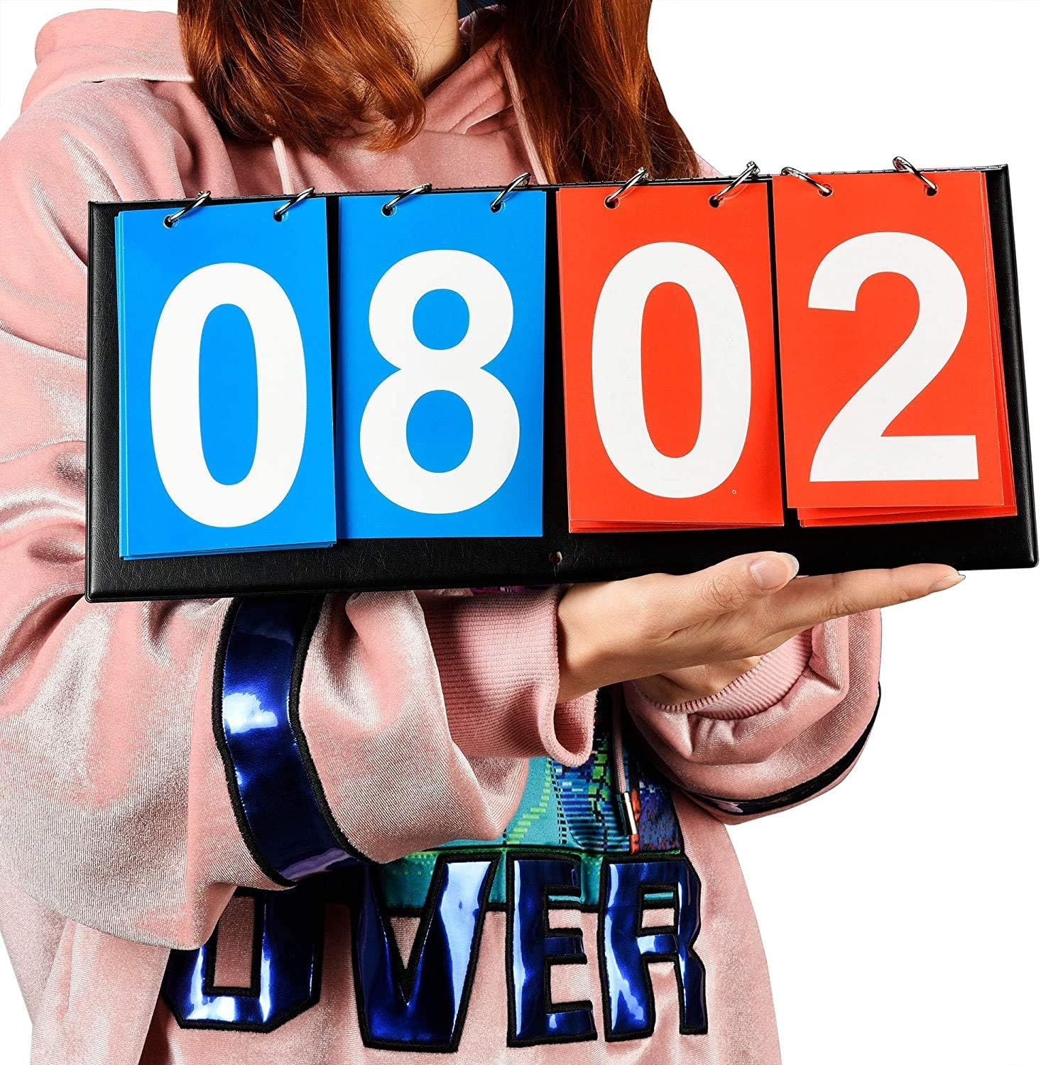 Portable Scoreboard Score Keeper 4 Digital Portable Table Top Scoreboard Flipper for Basketball Soccer Tennis Volleyball Cornhole Sports Games P. E Classroom Activities