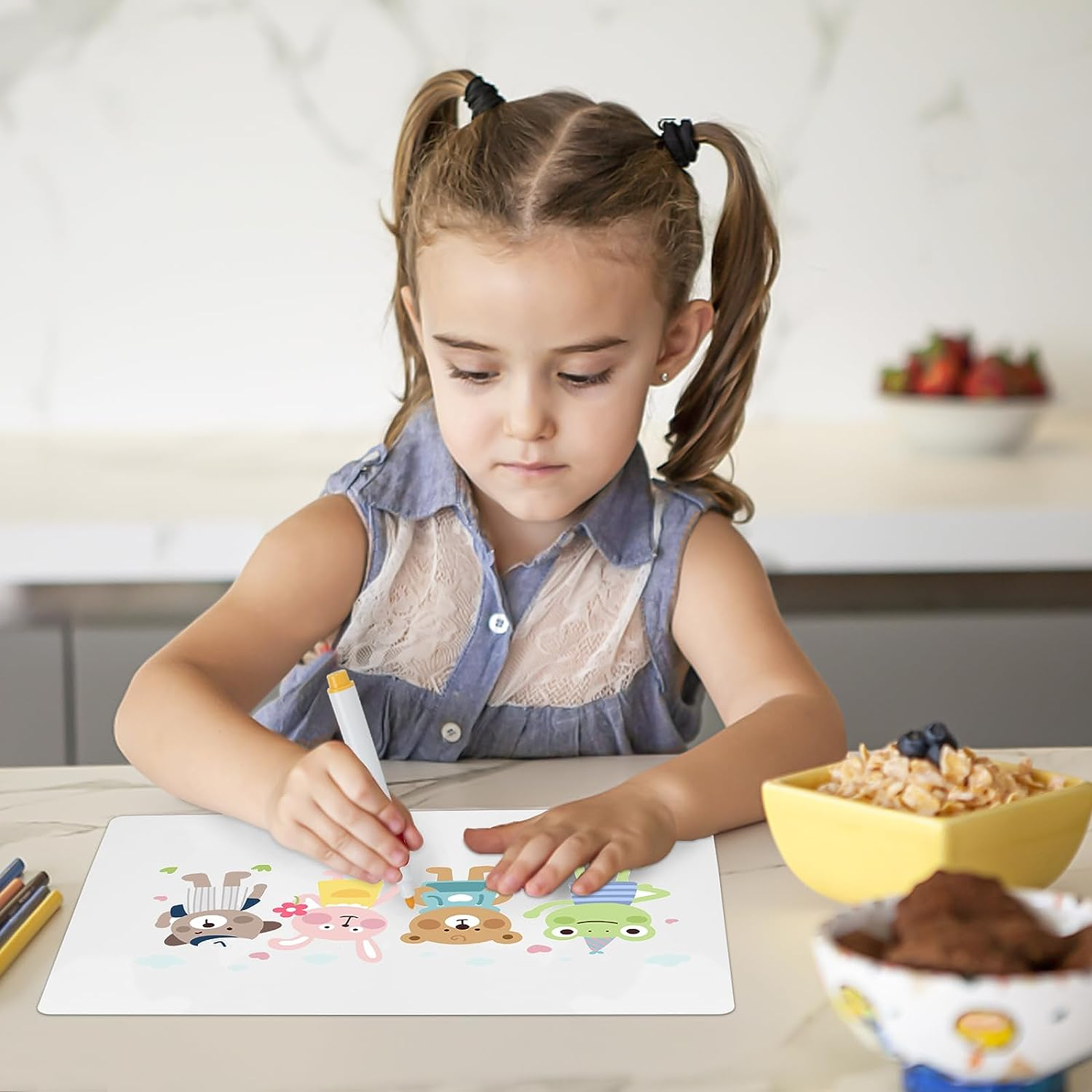 Hisredsun A3 2 Pcs Magnetic Dry Erase Whiteboard Sheet for Fridge,Small Magnet Fridge Message Boards with 8 Pens,1 Eraser,Reminder Sticker, Monthly Planner, Grocery List image number 2