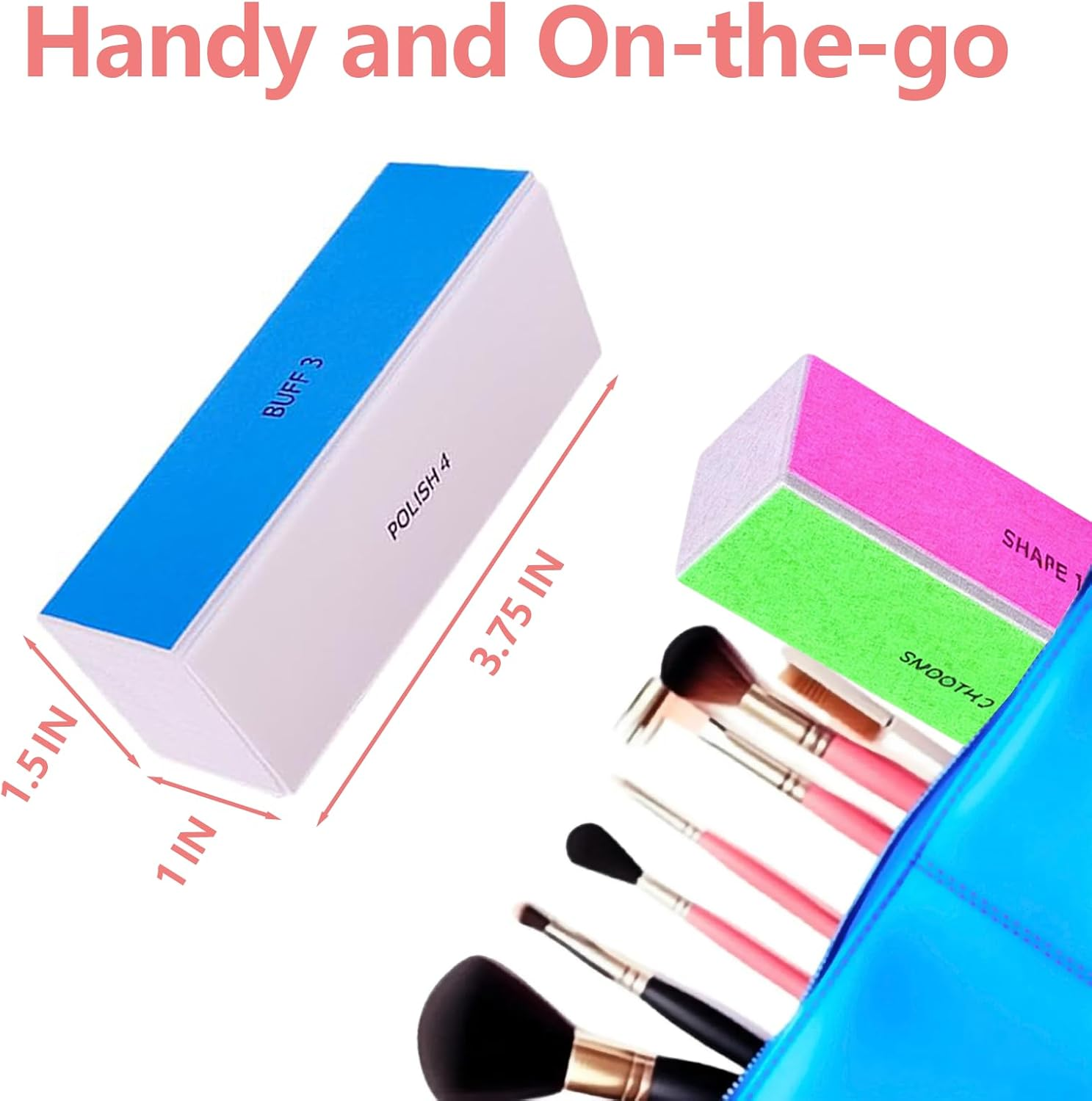 ONBPIY Nail Buffer Block 2 Pcs 4 Way Nail File Polisher for Natural and Acrylic Nails Multi Grit 120 240 600 3000 for Fingernail Shine image number 2