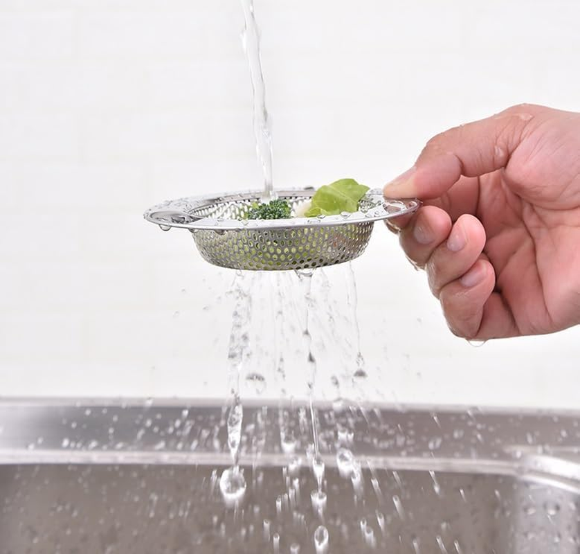 Bathtub Strainers, Bathroom Sink Strainers, Shower Drain Hair Catcher, Drain Strainer for Laundry, Mop Pool, Utility, Slop, RV Sink, Stainless Steel, Pack-2 (Silver, 7.7CM) image number 4