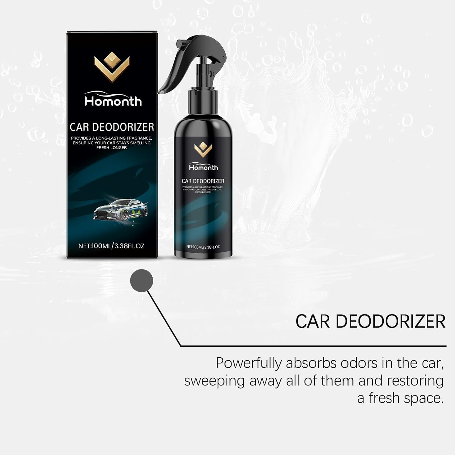 Car Deodorizer, Natural Amber Fragrance, Long-Lasting Fresh Scent, 100Ml image number 6