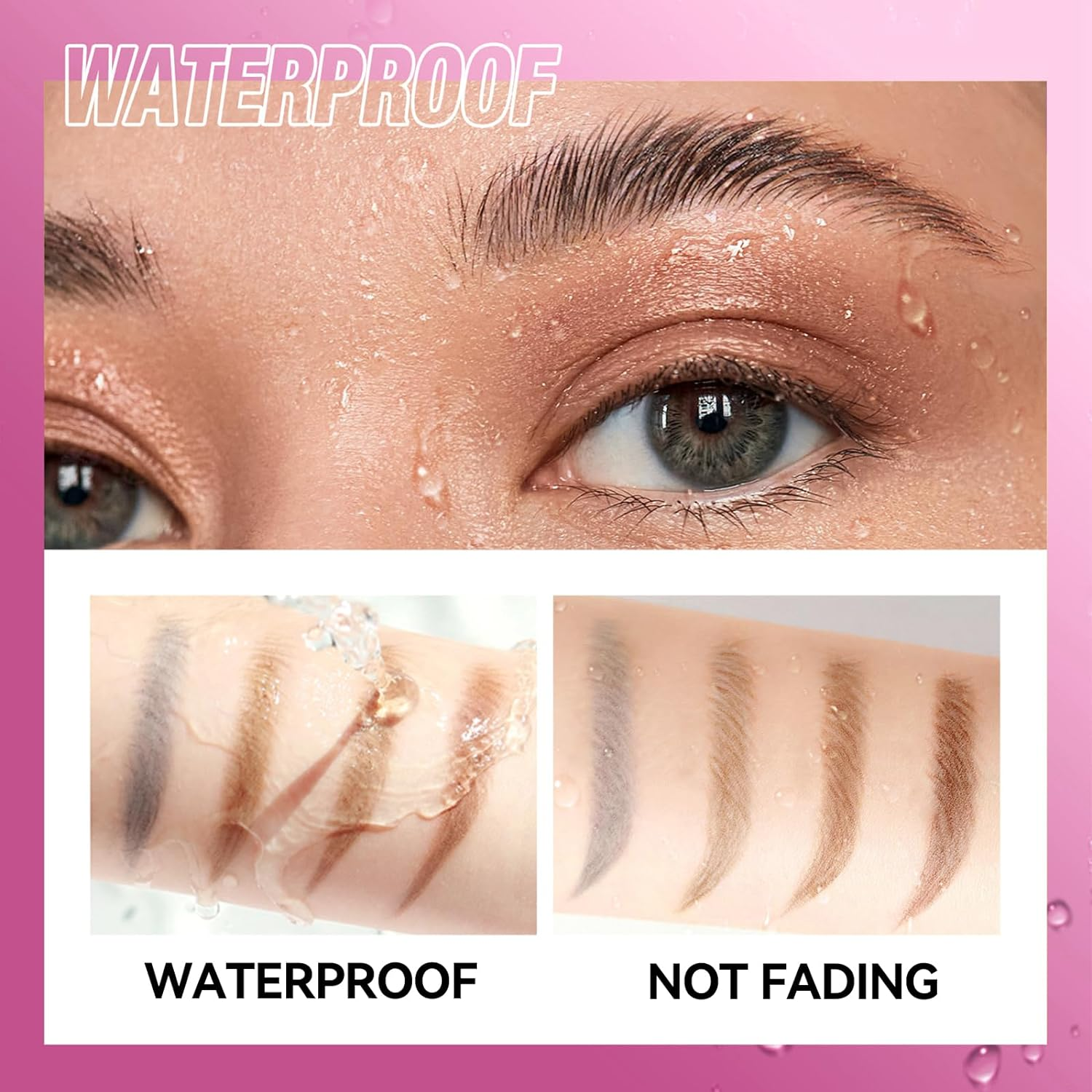 Erinde 2PC Clear Eye Brow Glue Kit, Professional Makeup Extreme Hold Eyebrow Gel, Waterproof Longwear Creates Natural Fluffy Feathered Look, with 1 Brow Razor & 1 Brush #01 image number 6