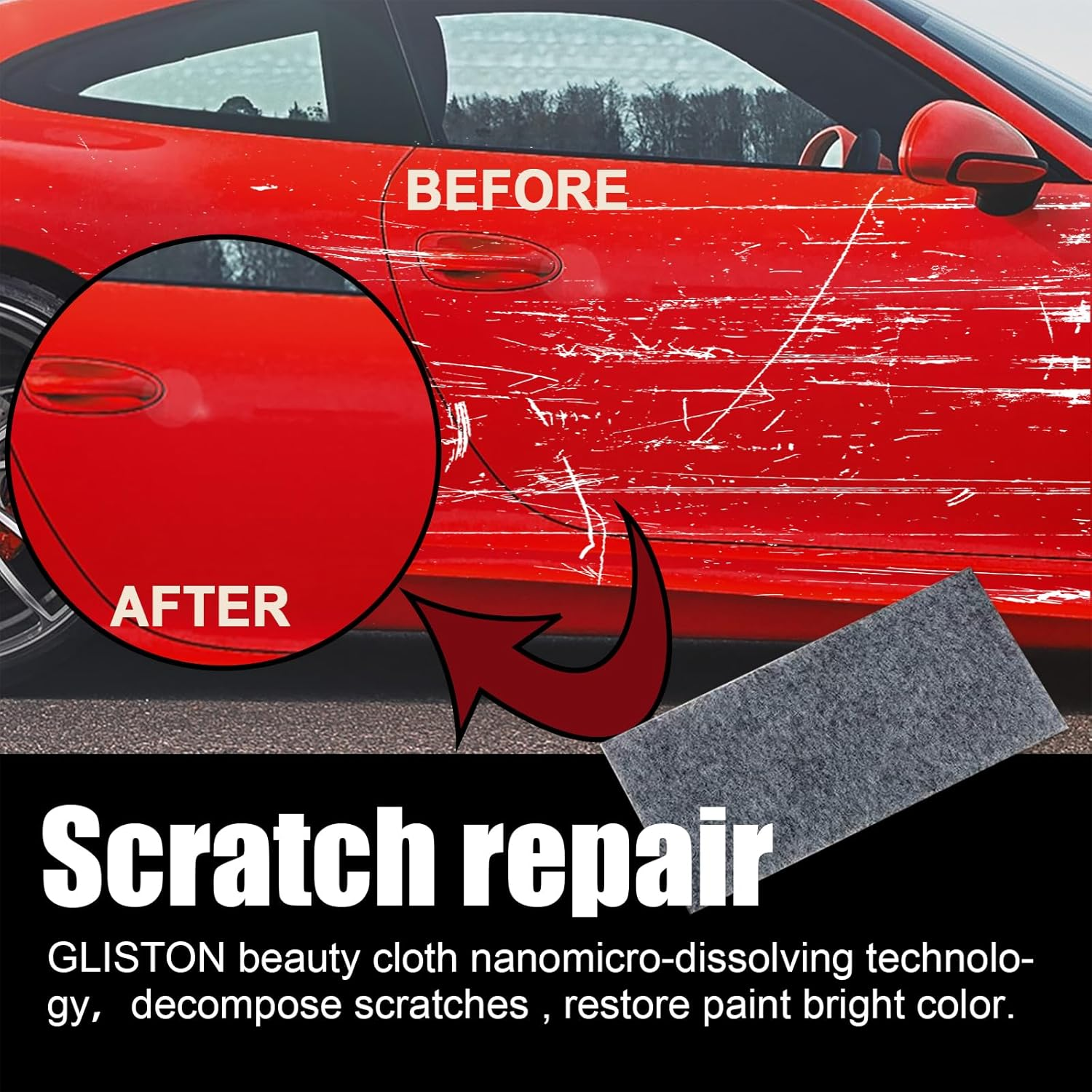 Nano Sparkle Cloth for Car Scratches, Advanced Nano Car Scratch Remover Easily Repair Scratches, Swirls, Paint Residues, Water Spots and Restore the Original Color of the Car Paint image number 1