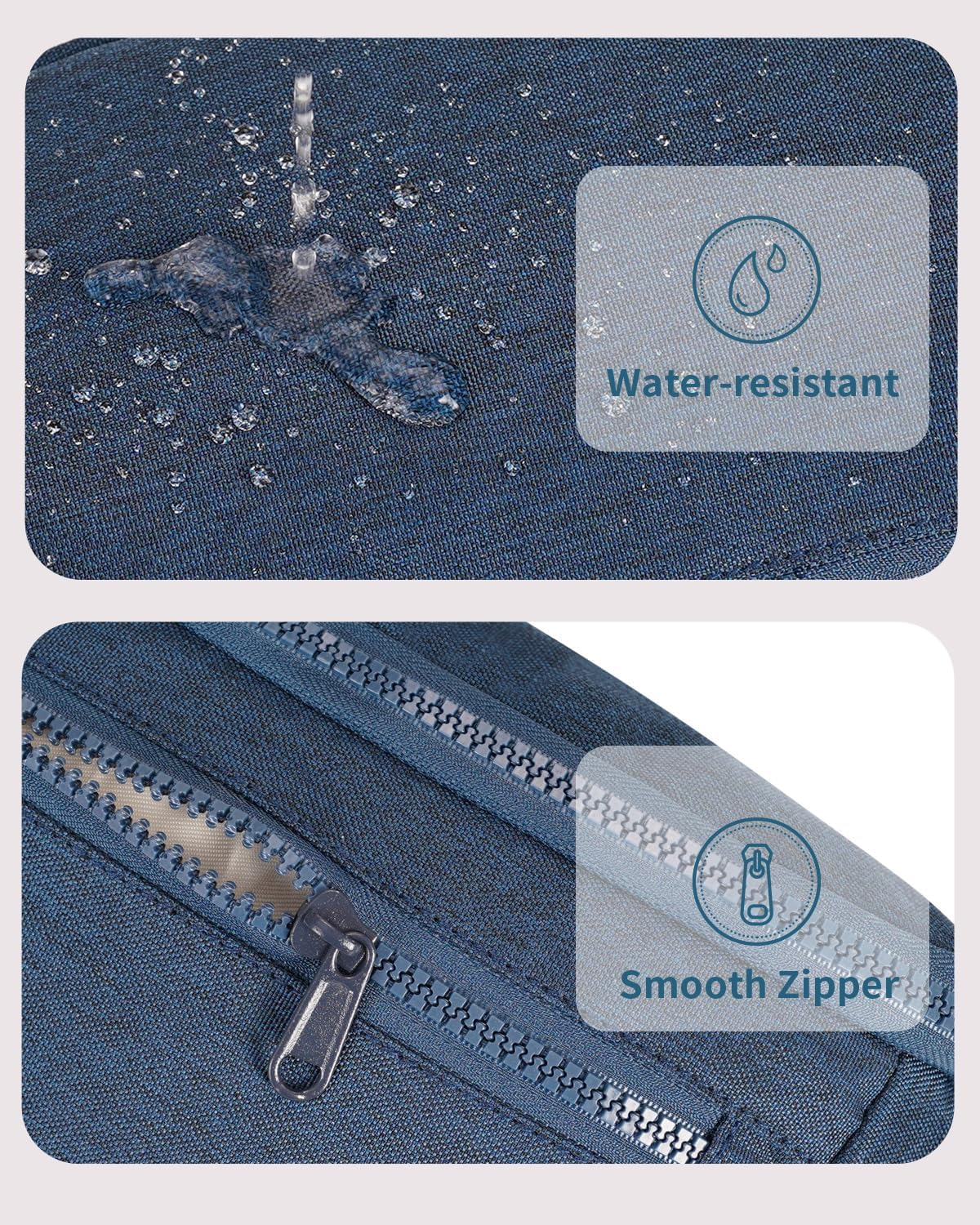 Fanny Pack for Women Men,Waist Bag Pack with Extra Extension Belt, Water Resistant Fashion Crossbody Belt Bags for Travel Walking Running Hiking, Pink Patent Pending, Navy Blue image number 5