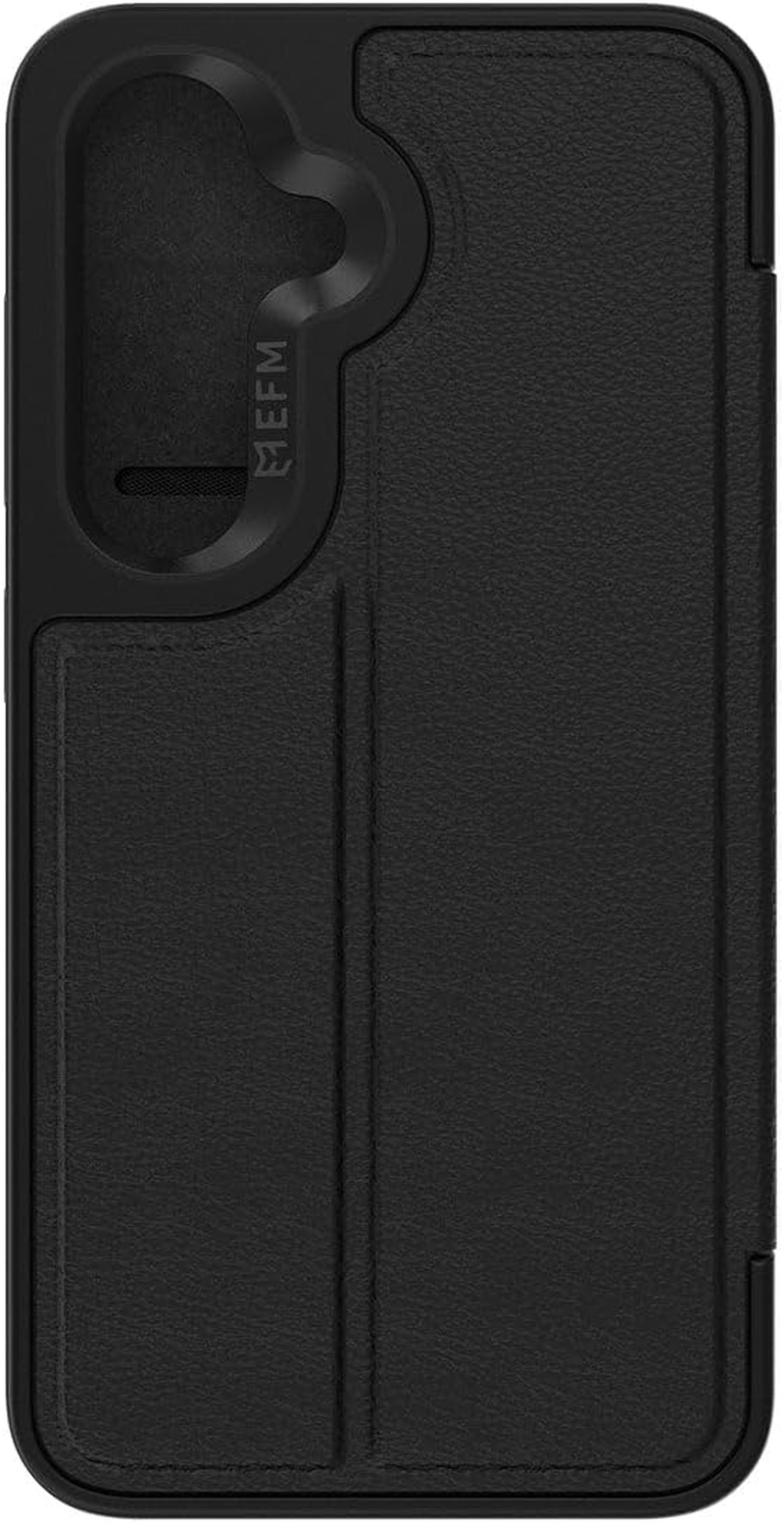 EFM Monaco Vegan Leather Wallet Case with D3O BIO for Samsung Galaxy S25 - Black image number 2