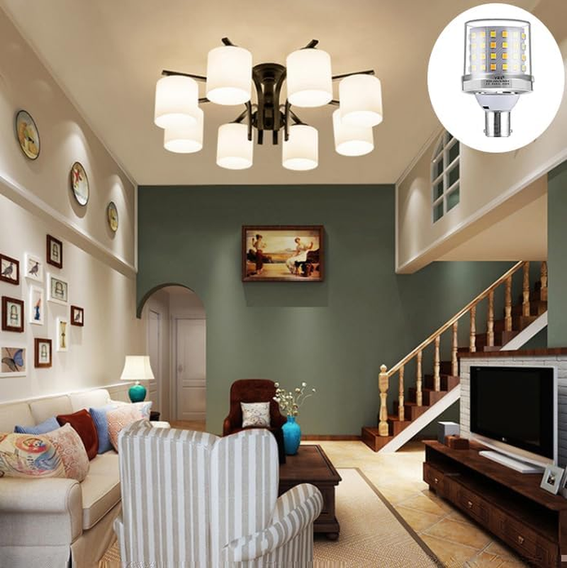 Mini LED Corn Bulbs 9W, B15 Bayonet Light Bulbs, Warm White 3000K, 80W Incandescent Equivalent, 800LM Non-Dimmable, Corn Light for Home Lighting, Pack of 4 (3000K-Warm White, B15) image number 4