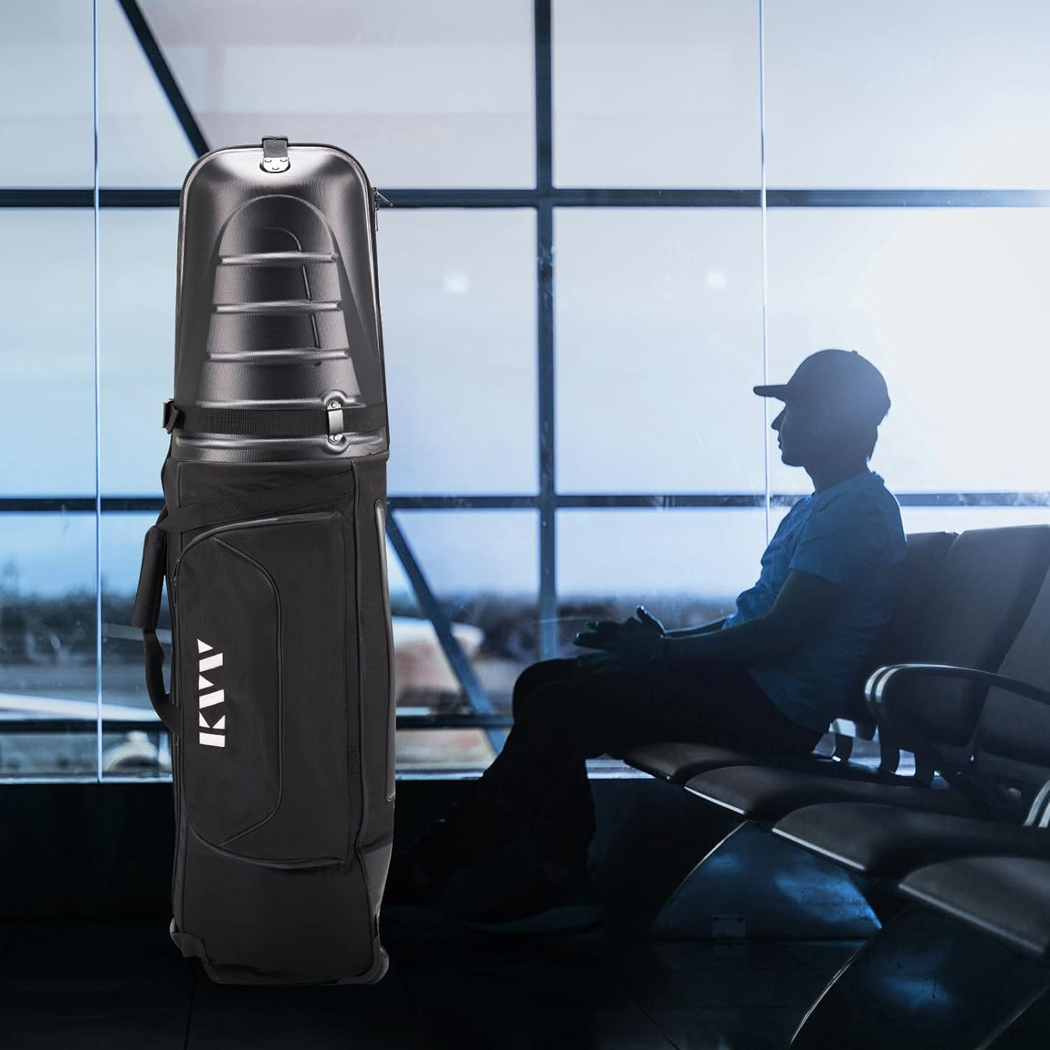 KVV H-Series Semihard Golf Travel Bag, ABS Hard Shell Top and Water Resist Polyester Oxford, Versatile Travel Bag for Golf Clubs and Other Sport Equipment image number 3