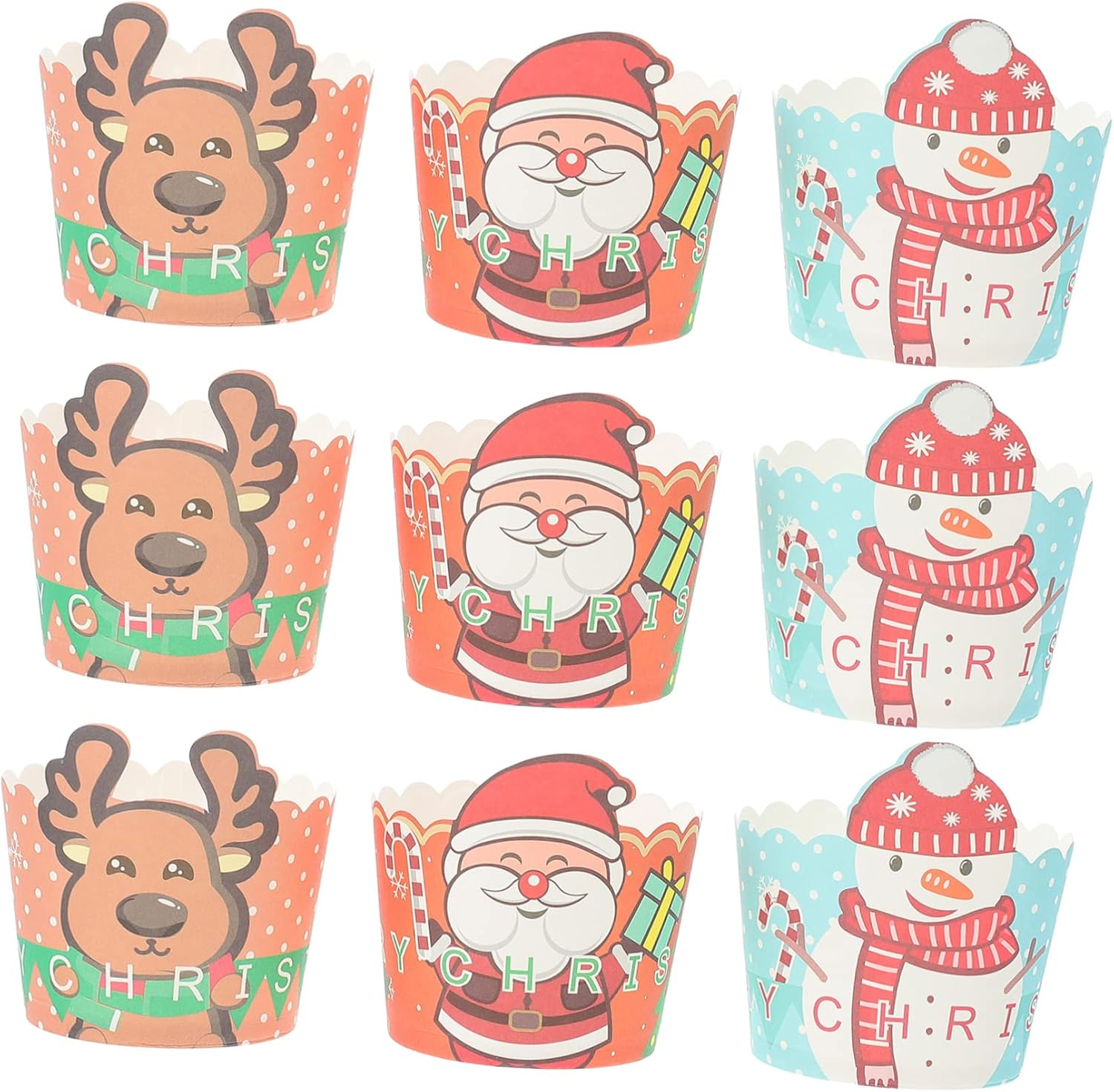 CHILDWEET Small Paper Christmas Muffin Cups 150Pcs Baking Paper Cups Heat Resistant for Holiday Party Baking Supplies image number 6