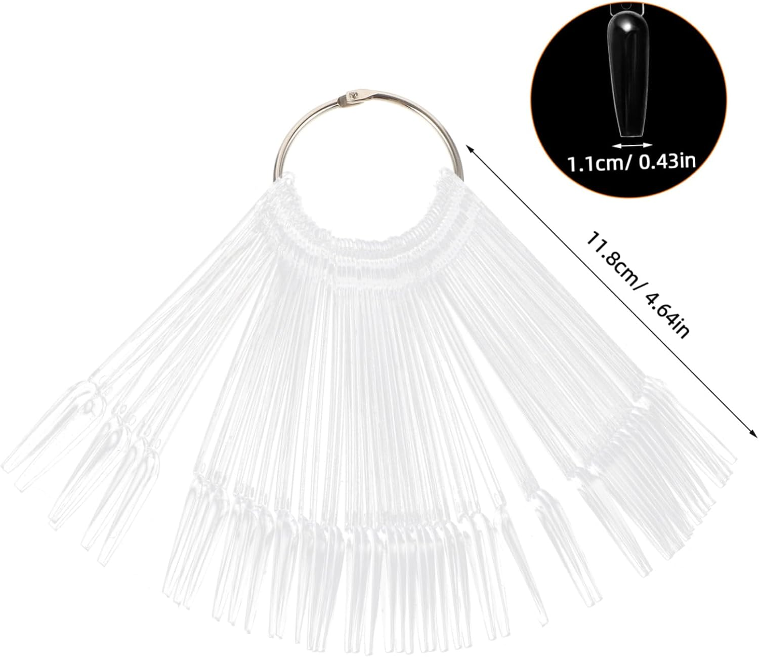 CIYODO 100Pcs Nail Colour Display Tips Transparent Nail Polish Color Sample Sticks for Professional for Painting and Color Showcase image number 5